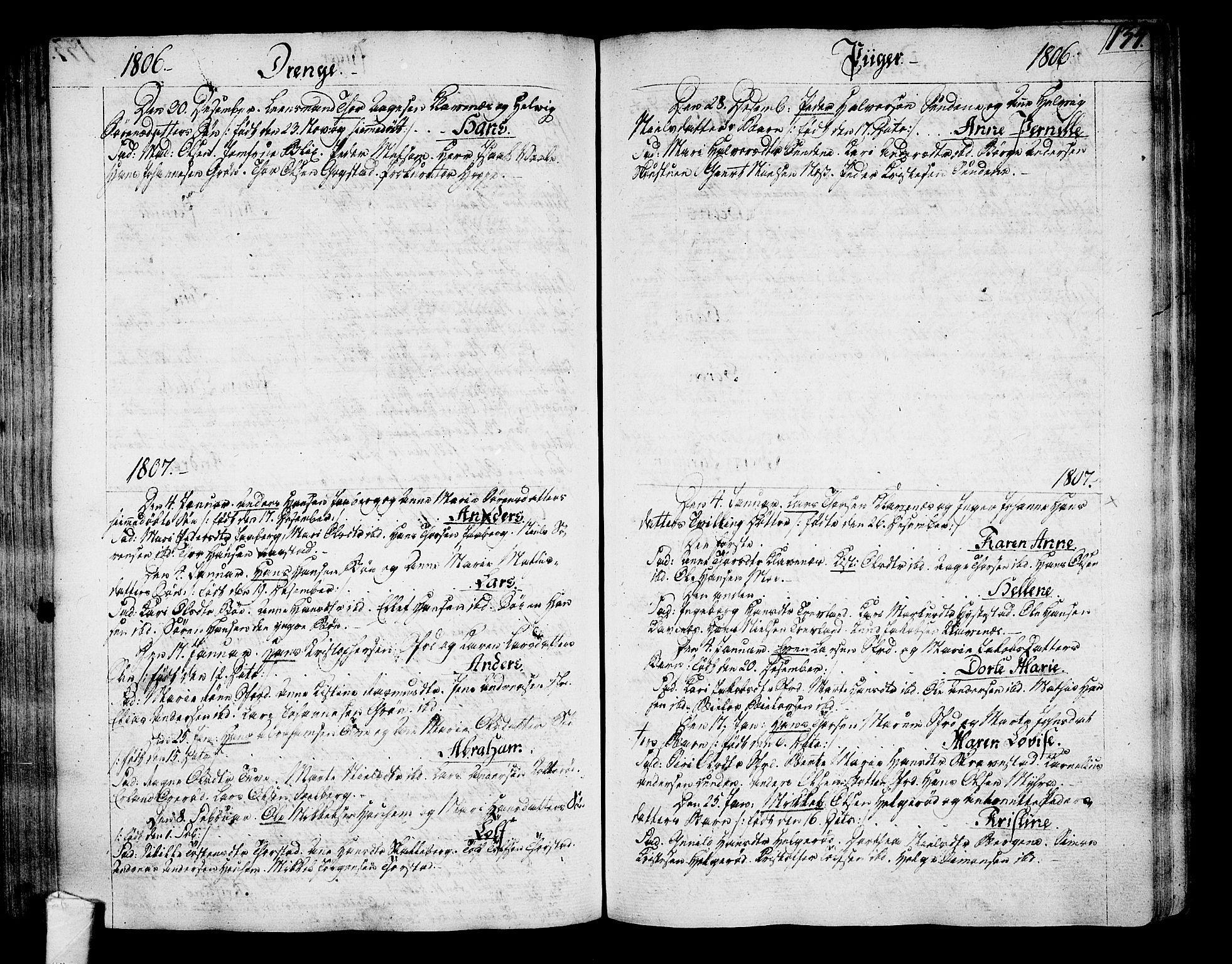 Sandar kirkebøker, SAKO/A-243/F/Fa/L0003: Parish register (official) no. 3, 1789-1814, p. 134