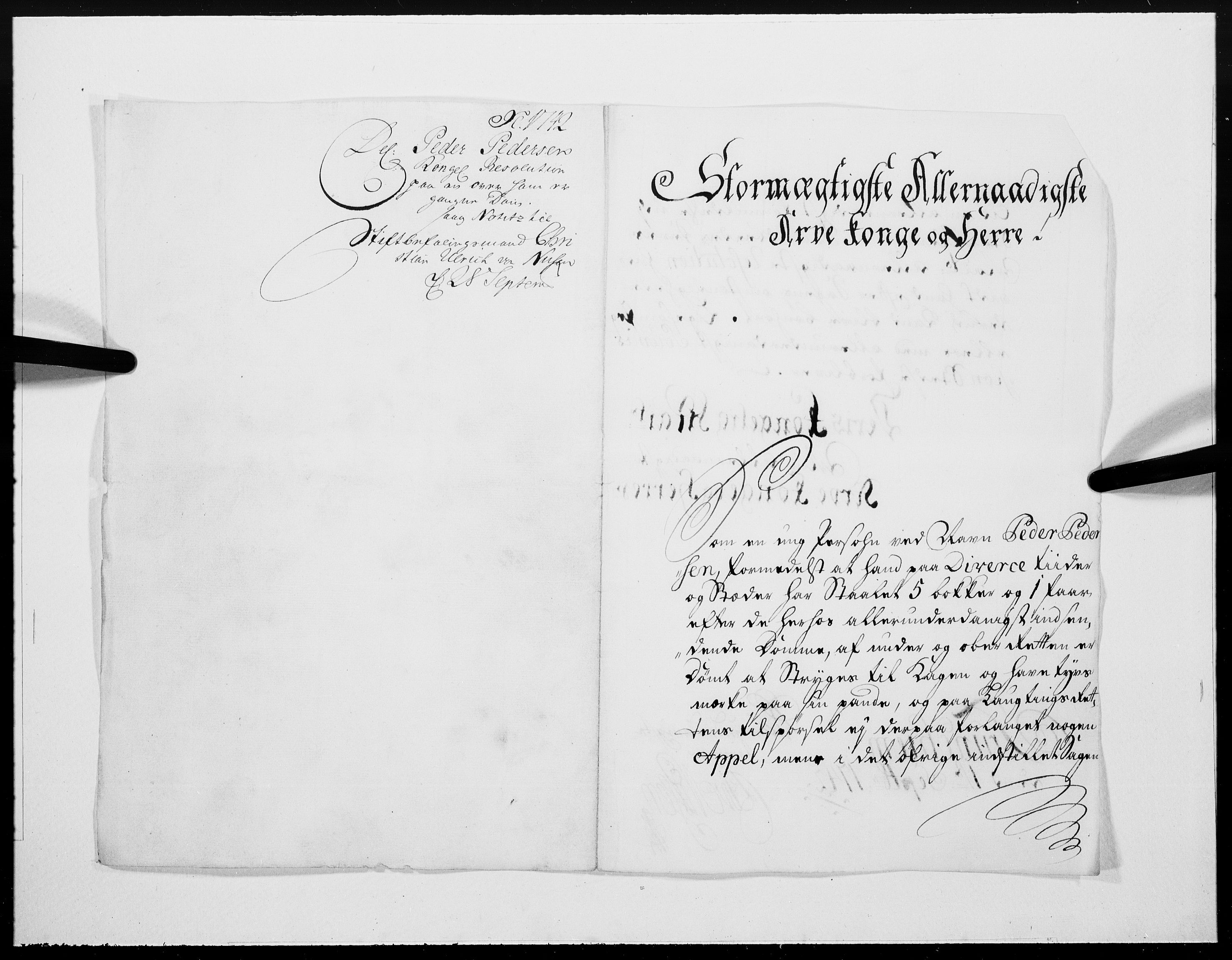 Danske Kanselli 1572-1799, AV/RA-EA-3023/F/Fc/Fcc/Fcca/L0136: Norske innlegg 1572-1799, 1742, p. 315