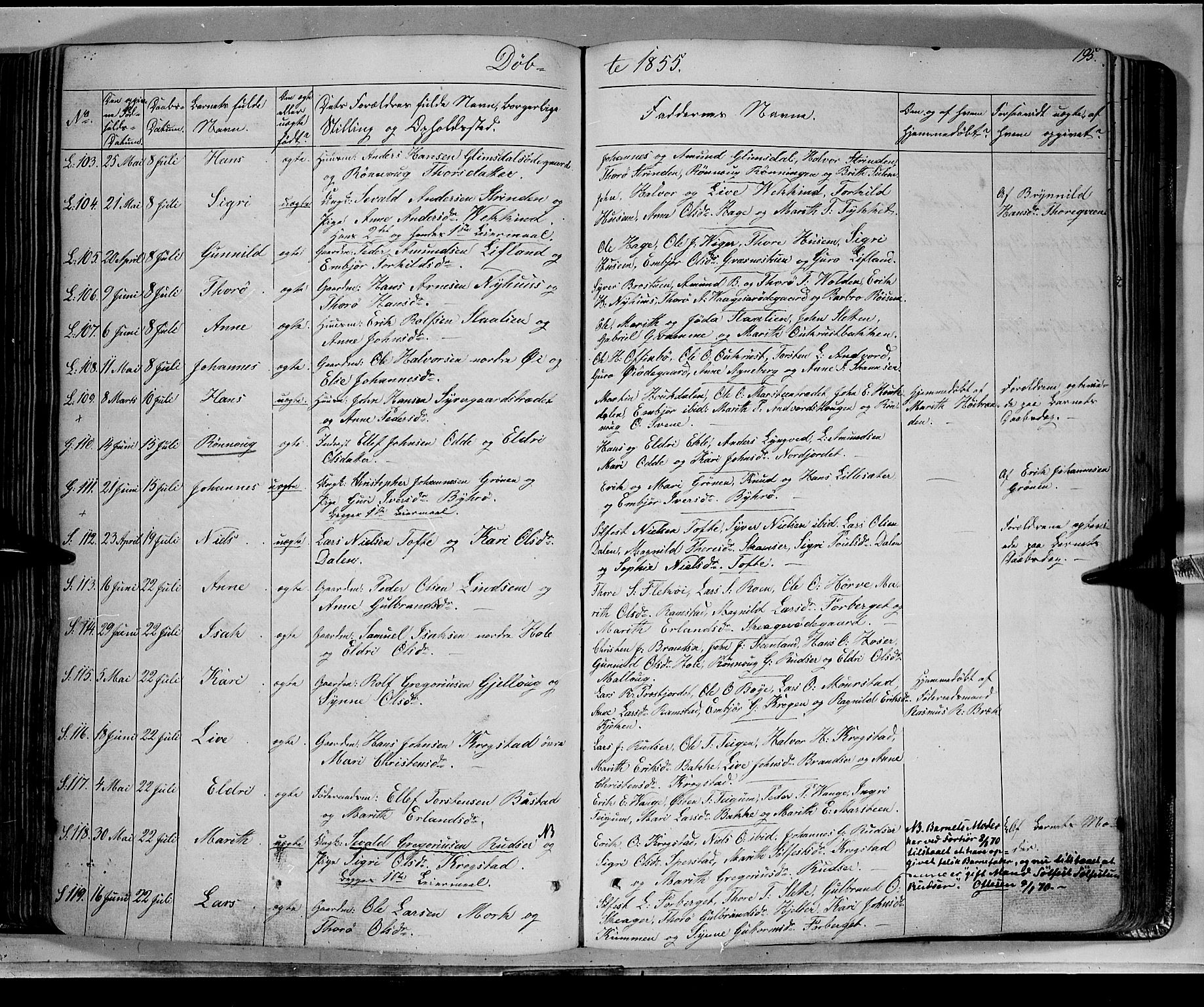 Lom prestekontor, SAH/PREST-070/K/L0006: Parish register (official) no. 6A, 1837-1863, p. 195