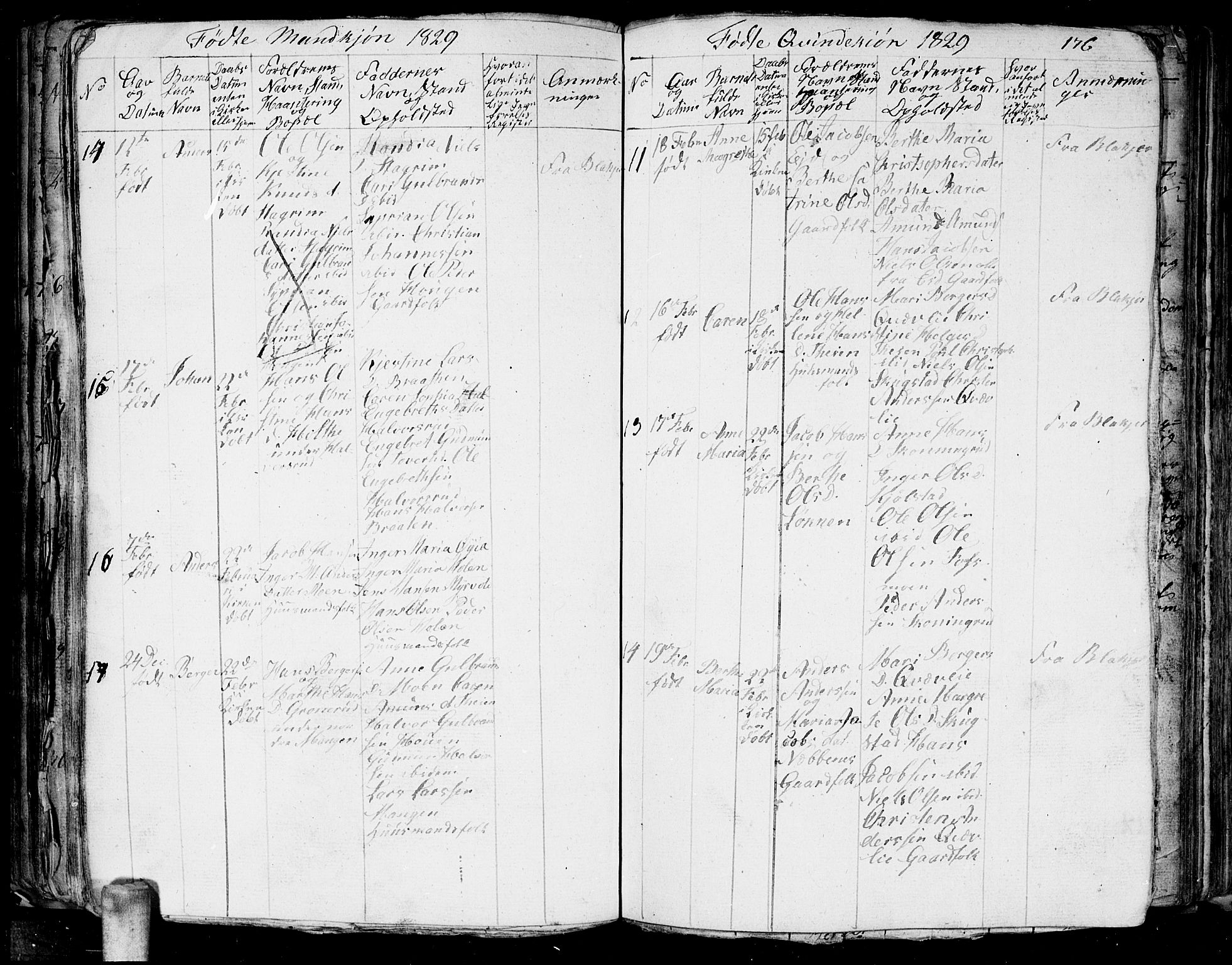 Aurskog prestekontor Kirkebøker, AV/SAO-A-10304a/G/Ga/L0001: Parish register (copy) no. I 1, 1814-1829, p. 176