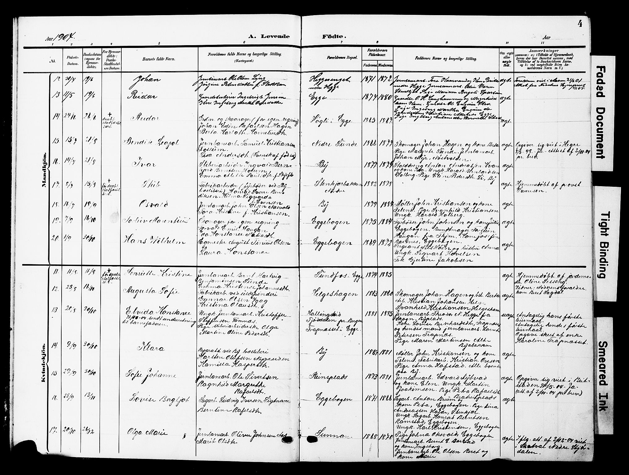 Ministerialprotokoller, klokkerbøker og fødselsregistre - Nord-Trøndelag, SAT/A-1458/740/L0381: Parish register (copy) no. 740C02, 1903-1914, p. 4