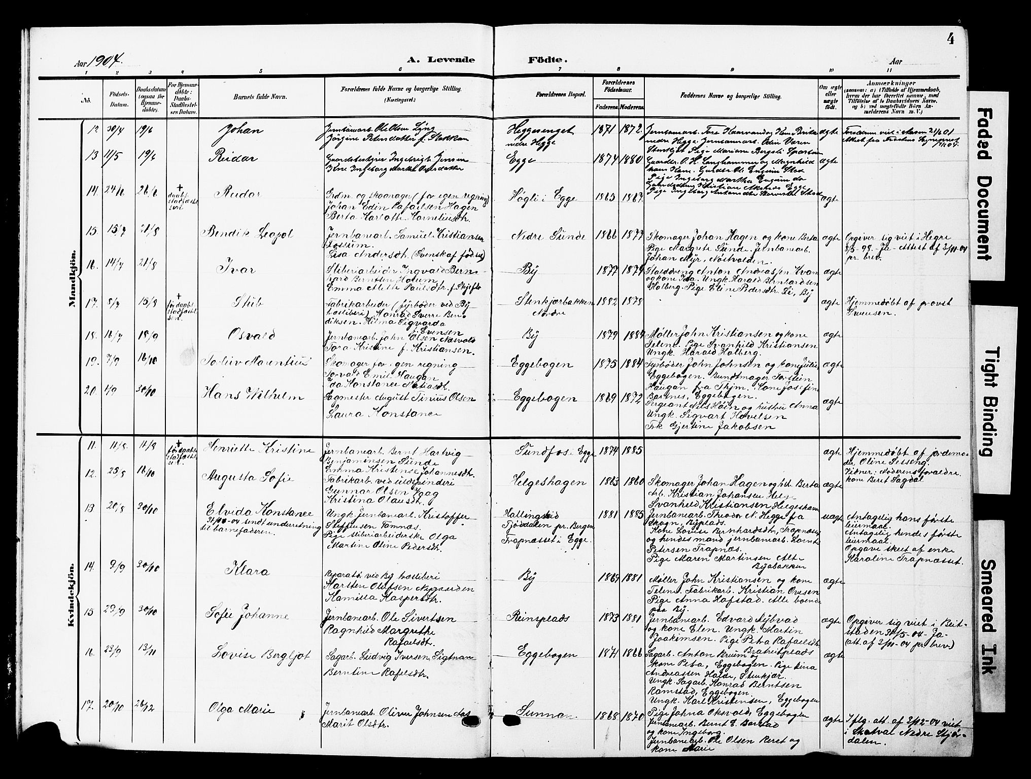 Ministerialprotokoller, klokkerbøker og fødselsregistre - Nord-Trøndelag, AV/SAT-A-1458/740/L0381: Parish register (copy) no. 740C02, 1903-1914, p. 4