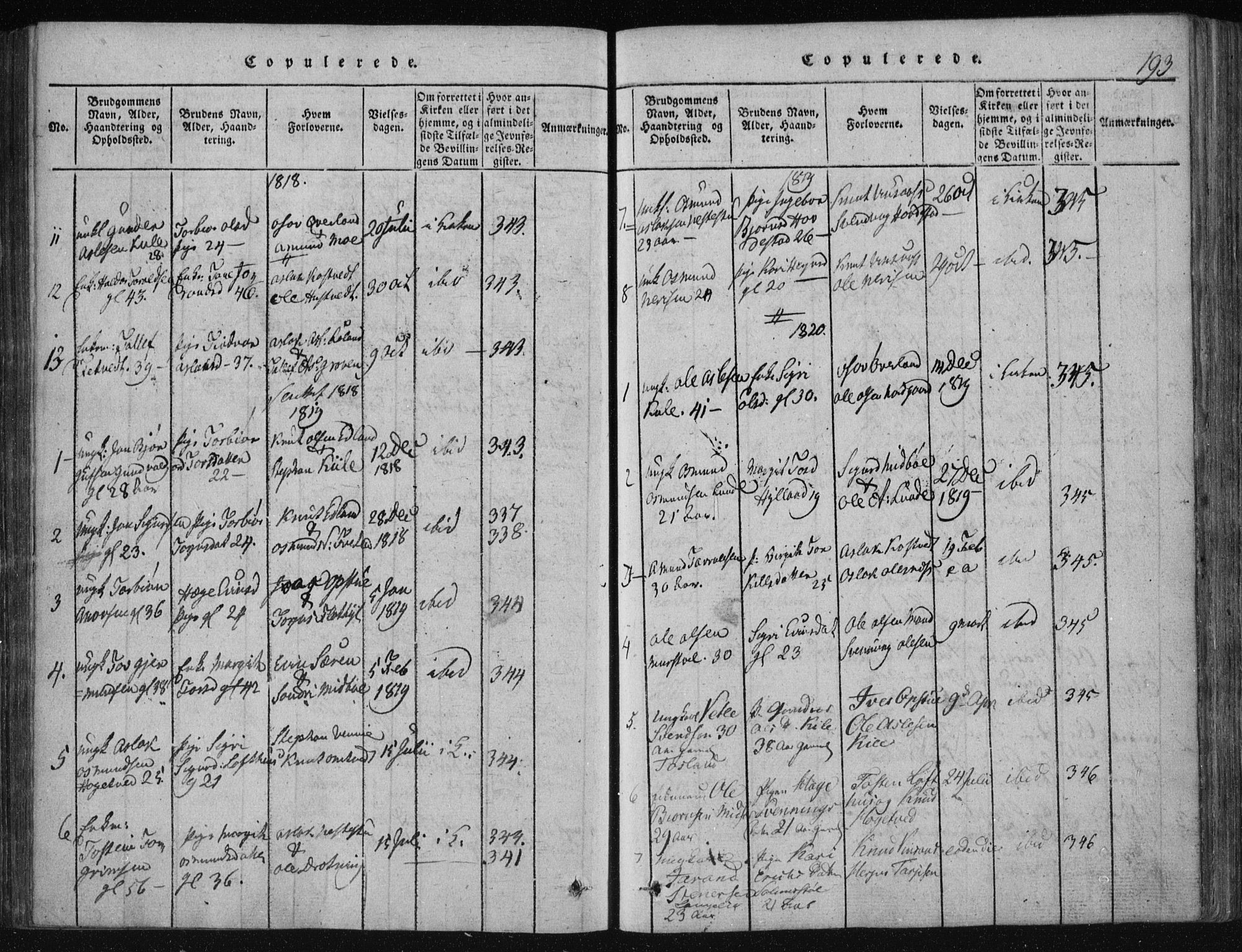 Vinje kirkebøker, SAKO/A-312/F/Fa/L0003: Parish register (official) no. I 3, 1814-1843, p. 193
