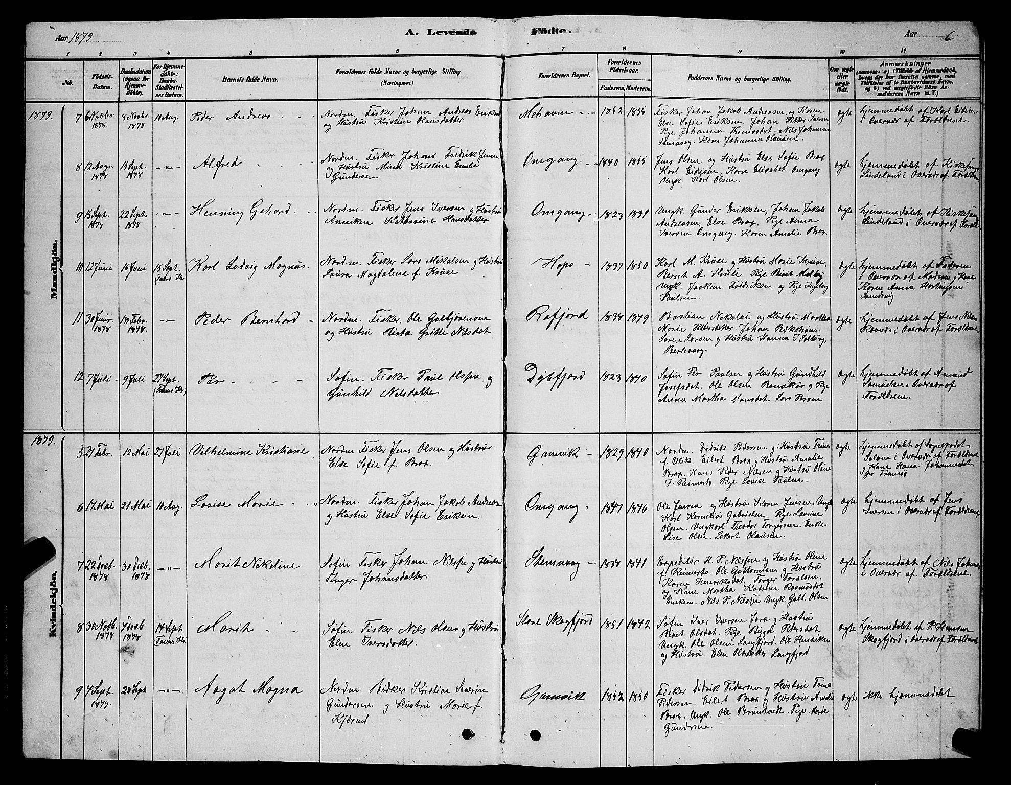 Tana sokneprestkontor, SATØ/S-1334/H/Hb/L0005klokker: Parish register (copy) no. 5, 1878-1891, p. 6