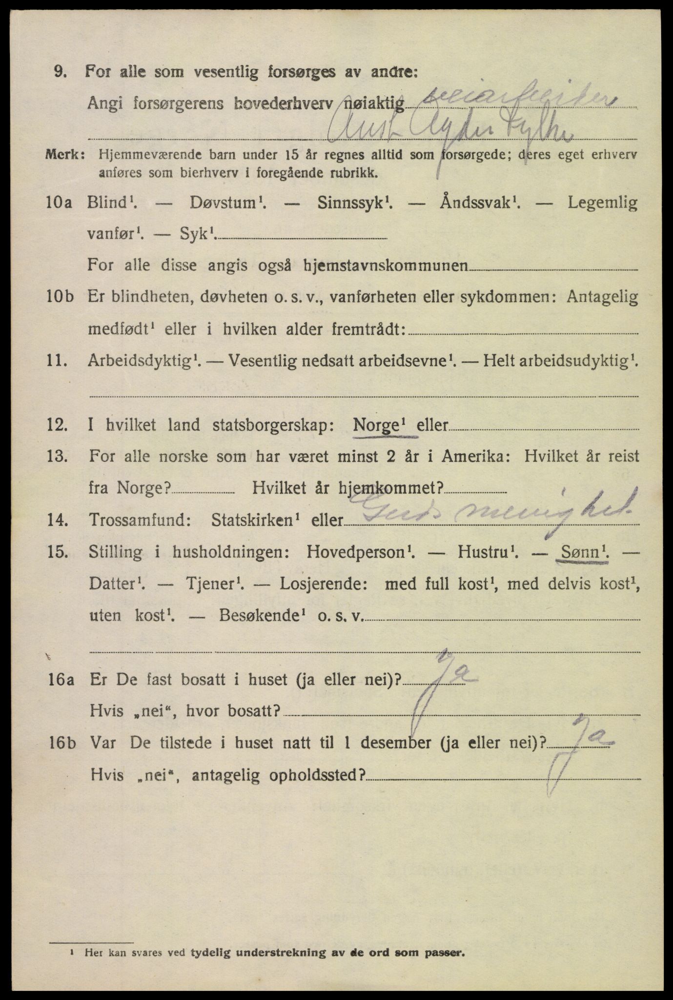 SAK, 1920 census for Vegårshei, 1920, p. 3735