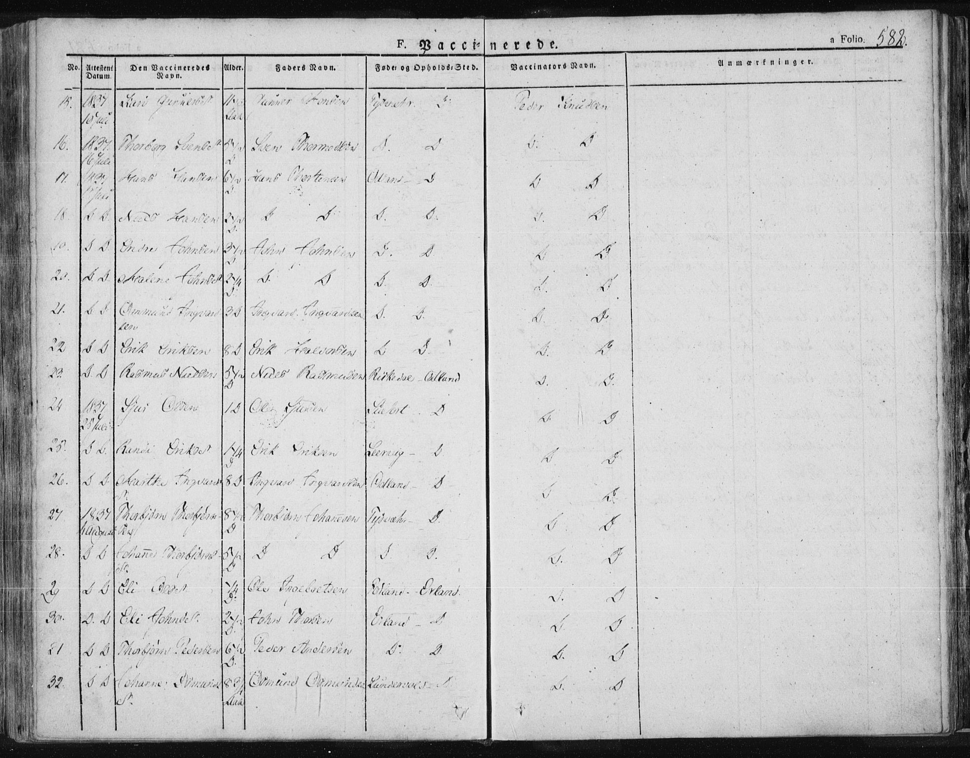 Tysvær sokneprestkontor, SAST/A -101864/H/Ha/Haa/L0001: Parish register (official) no. A 1.2, 1831-1856, p. 582