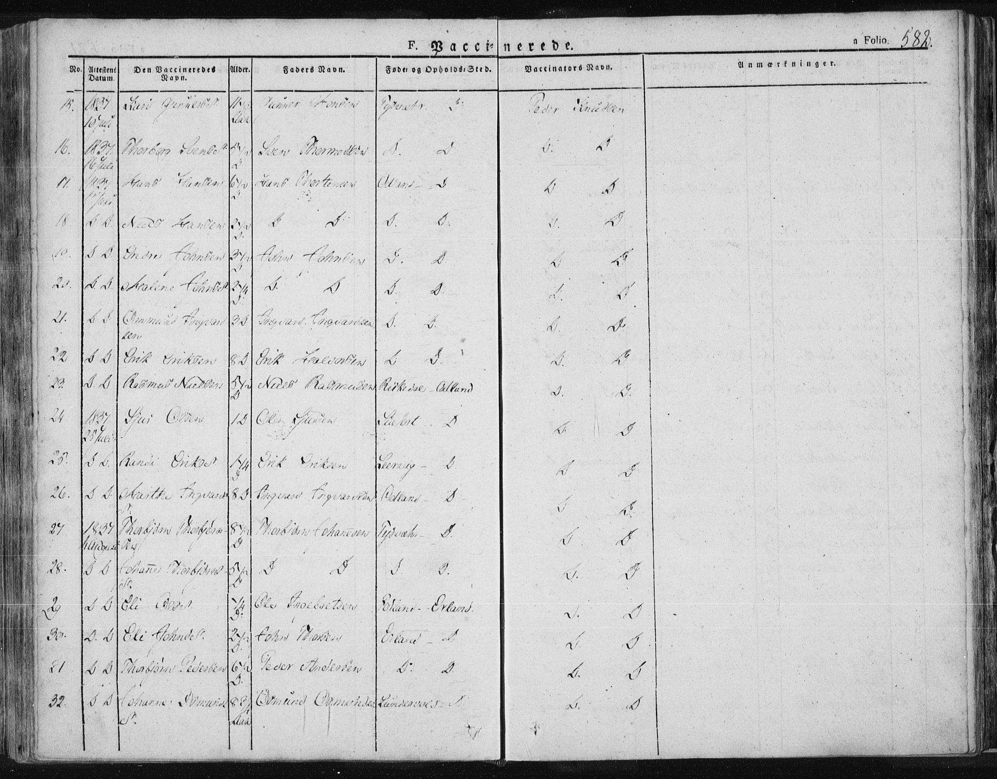 Tysvær sokneprestkontor, AV/SAST-A -101864/H/Ha/Haa/L0001: Parish register (official) no. A 1.2, 1831-1856, p. 582