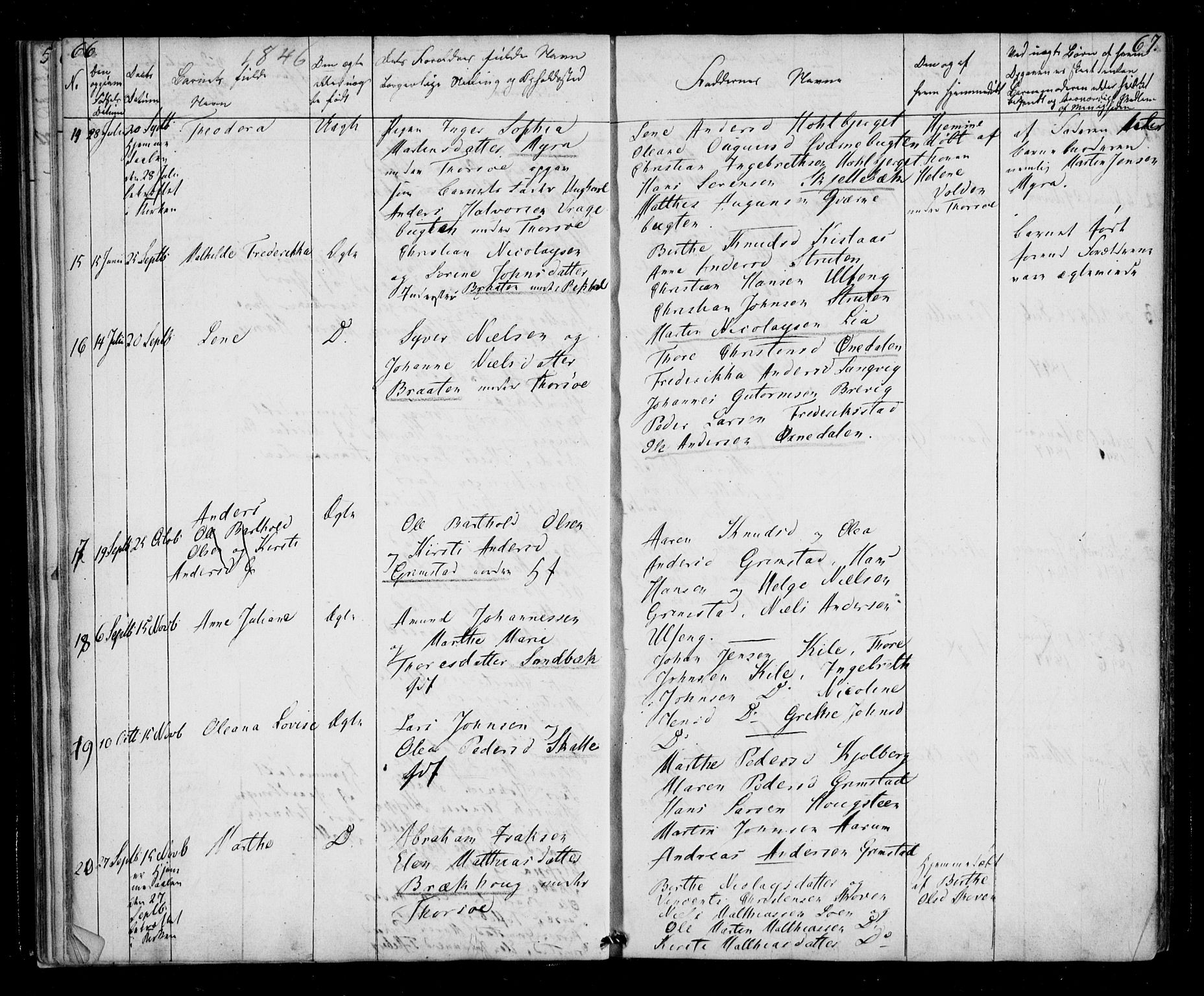 Borge prestekontor Kirkebøker, AV/SAO-A-10903/F/Fb/L0001: Parish register (official) no. II 1, 1836-1852, p. 66-67