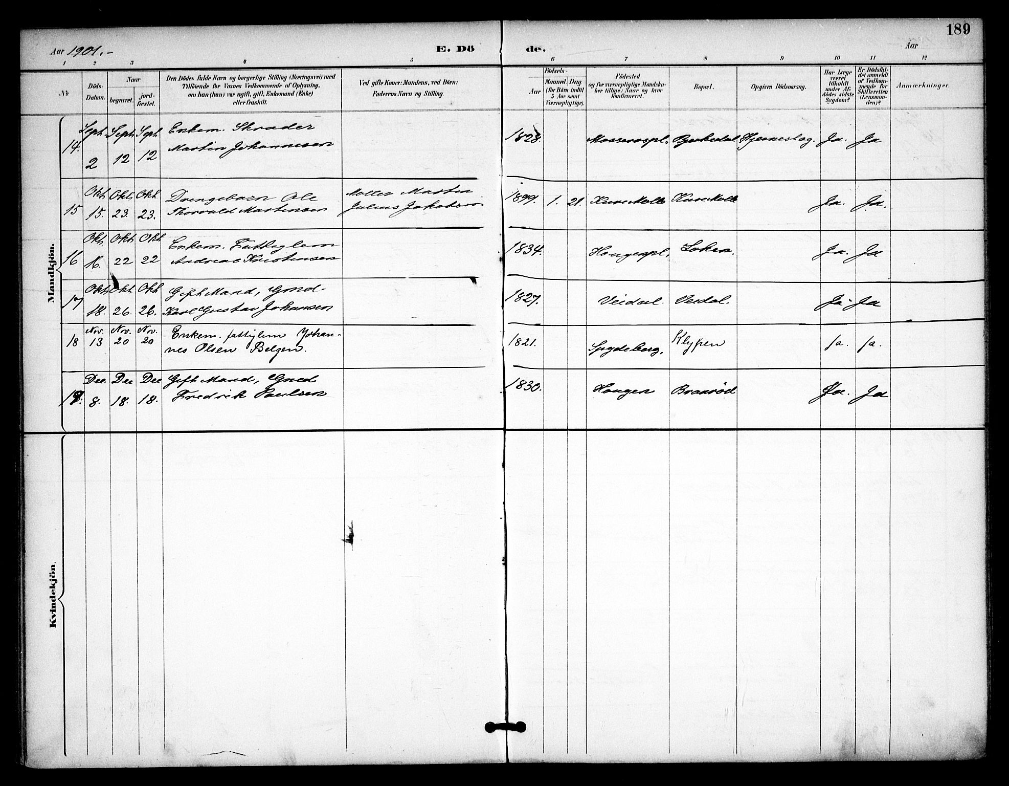 Våler prestekontor Kirkebøker, AV/SAO-A-11083/F/Fa/L0011: Parish register (official) no. I 11, 1893-1909, p. 189