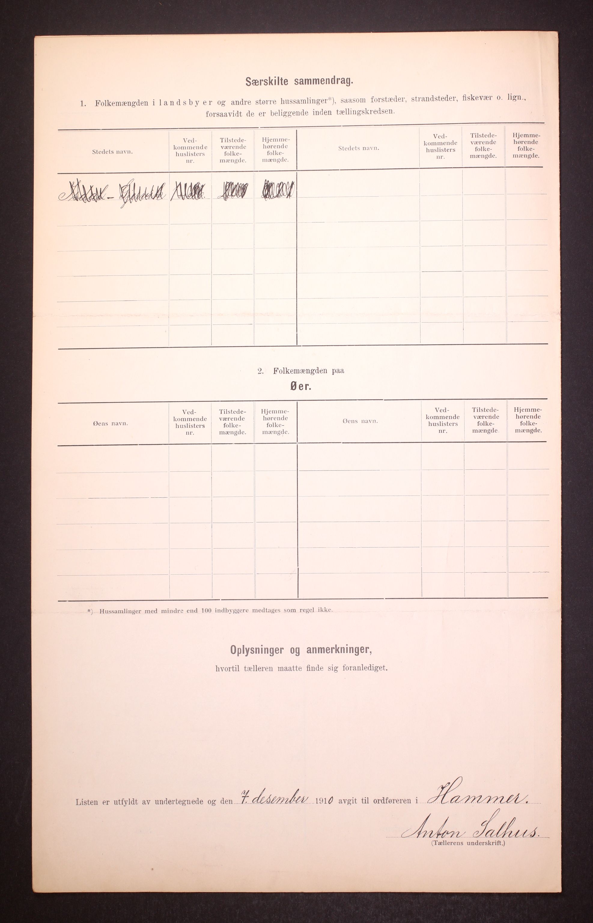 RA, 1910 census for Hamre, 1910, p. 9