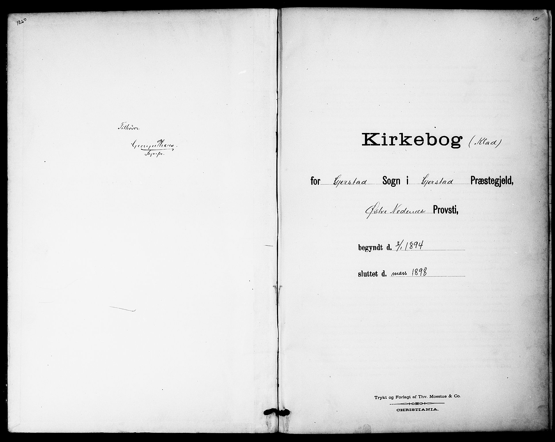 Gjerstad sokneprestkontor, SAK/1111-0014/F/Fa/Fac/L0001: Parish register draft no. A VI 1, 1894-1898