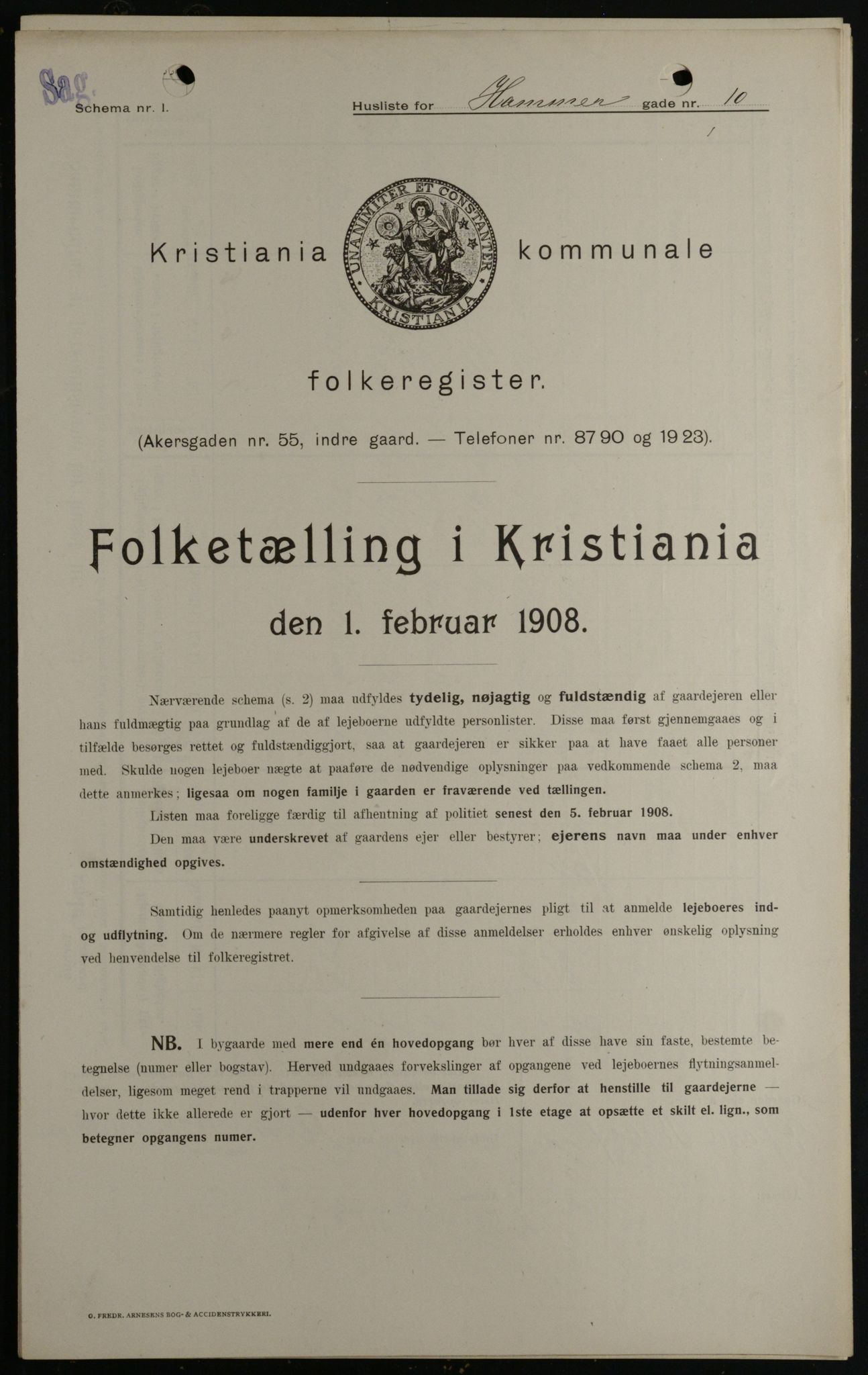 OBA, Municipal Census 1908 for Kristiania, 1908, p. 30973