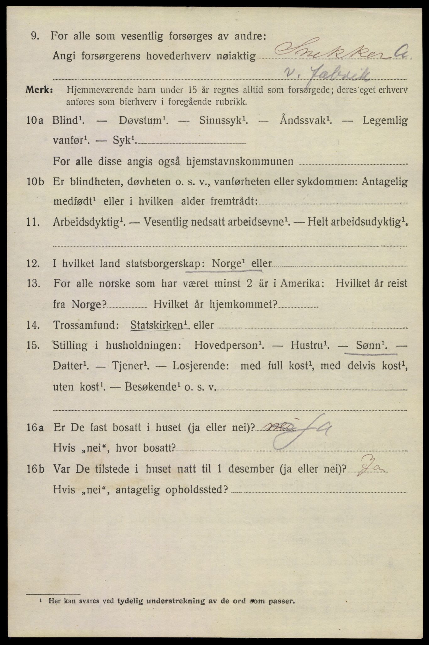 SAKO, 1920 census for Kragerø, 1920, p. 7298