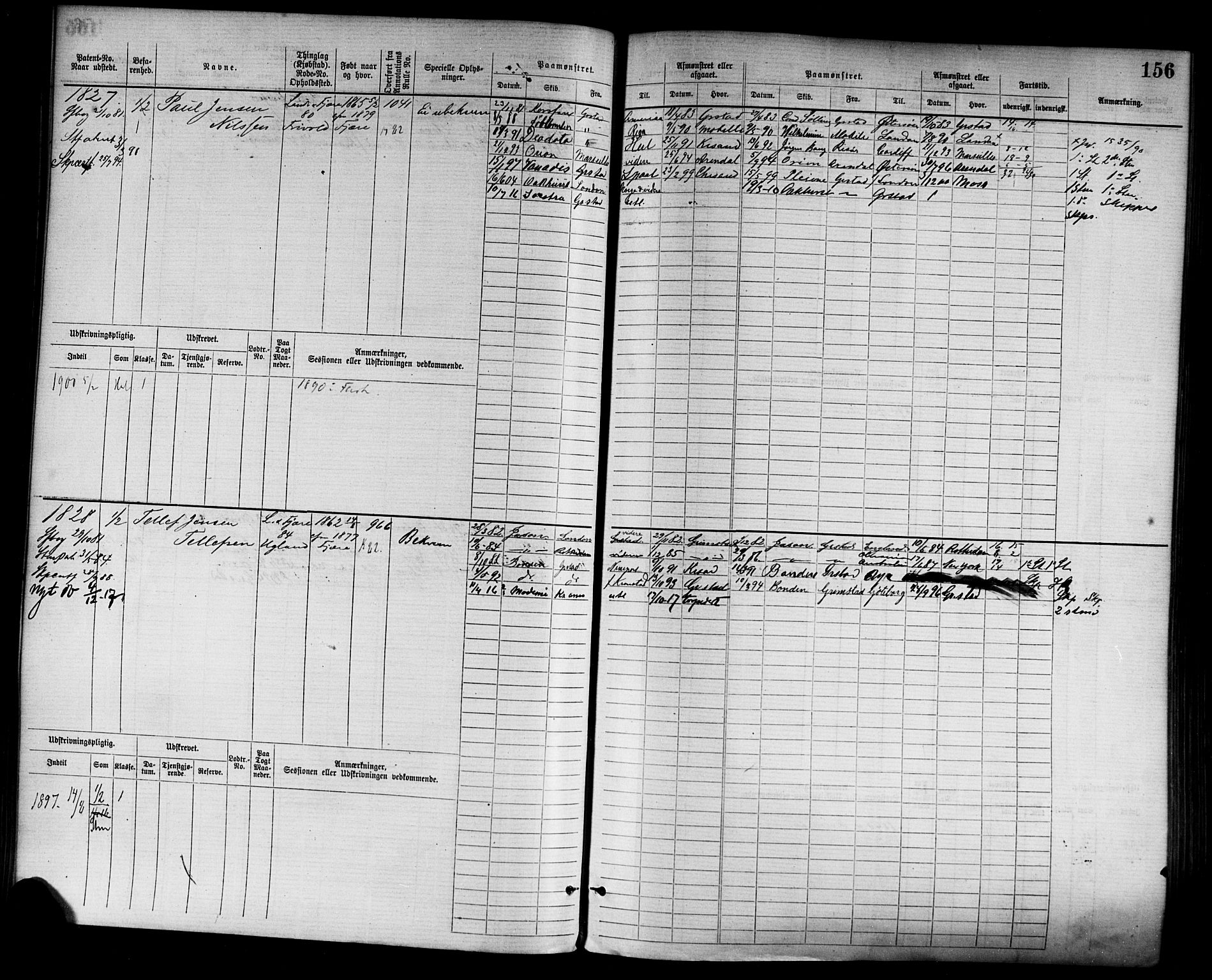 Grimstad mønstringskrets, AV/SAK-2031-0013/F/Fb/L0003: Hovedrulle nr 1517-2276, F-6, 1877-1888, p. 162