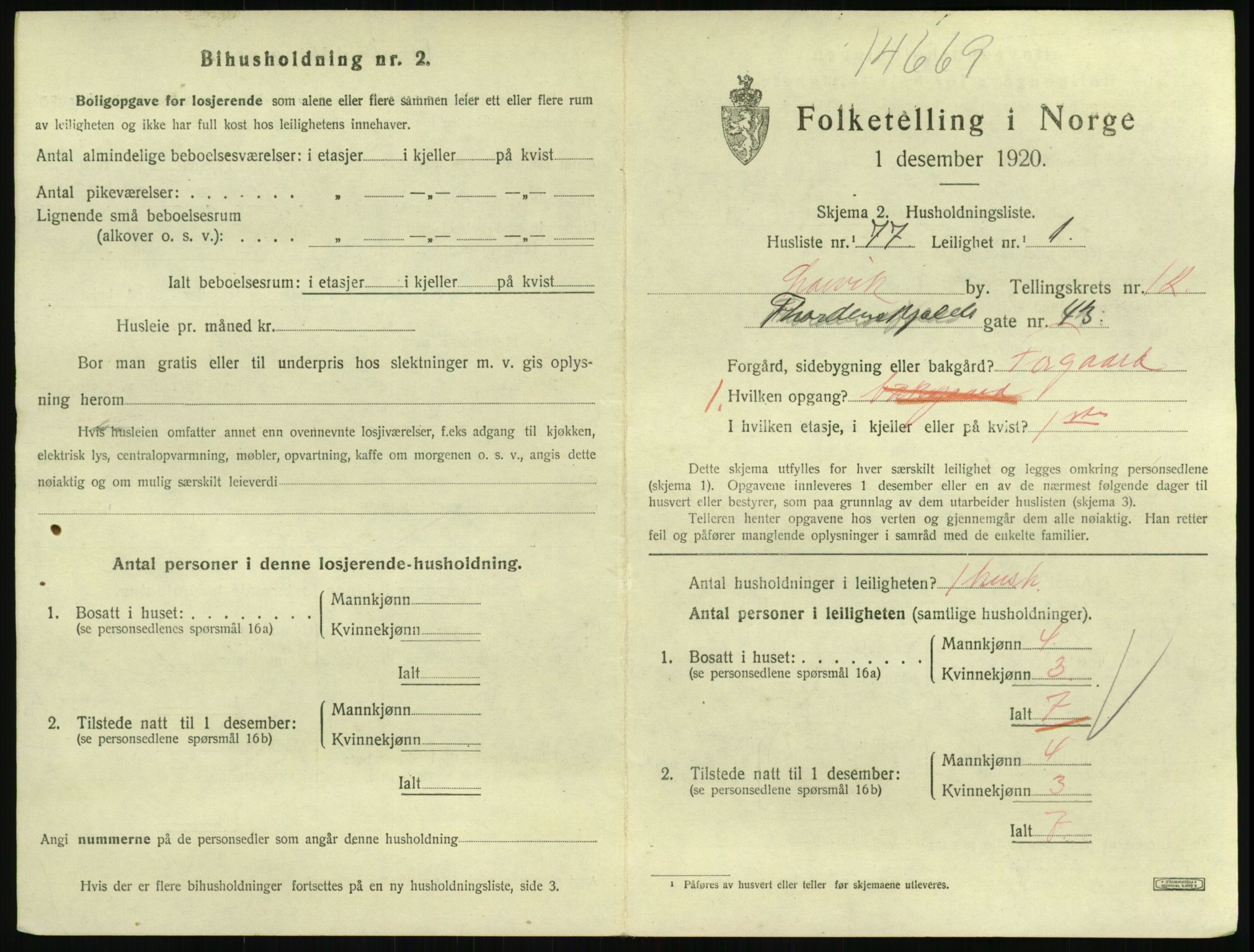 SAKO, 1920 census for Larvik, 1920, p. 8646