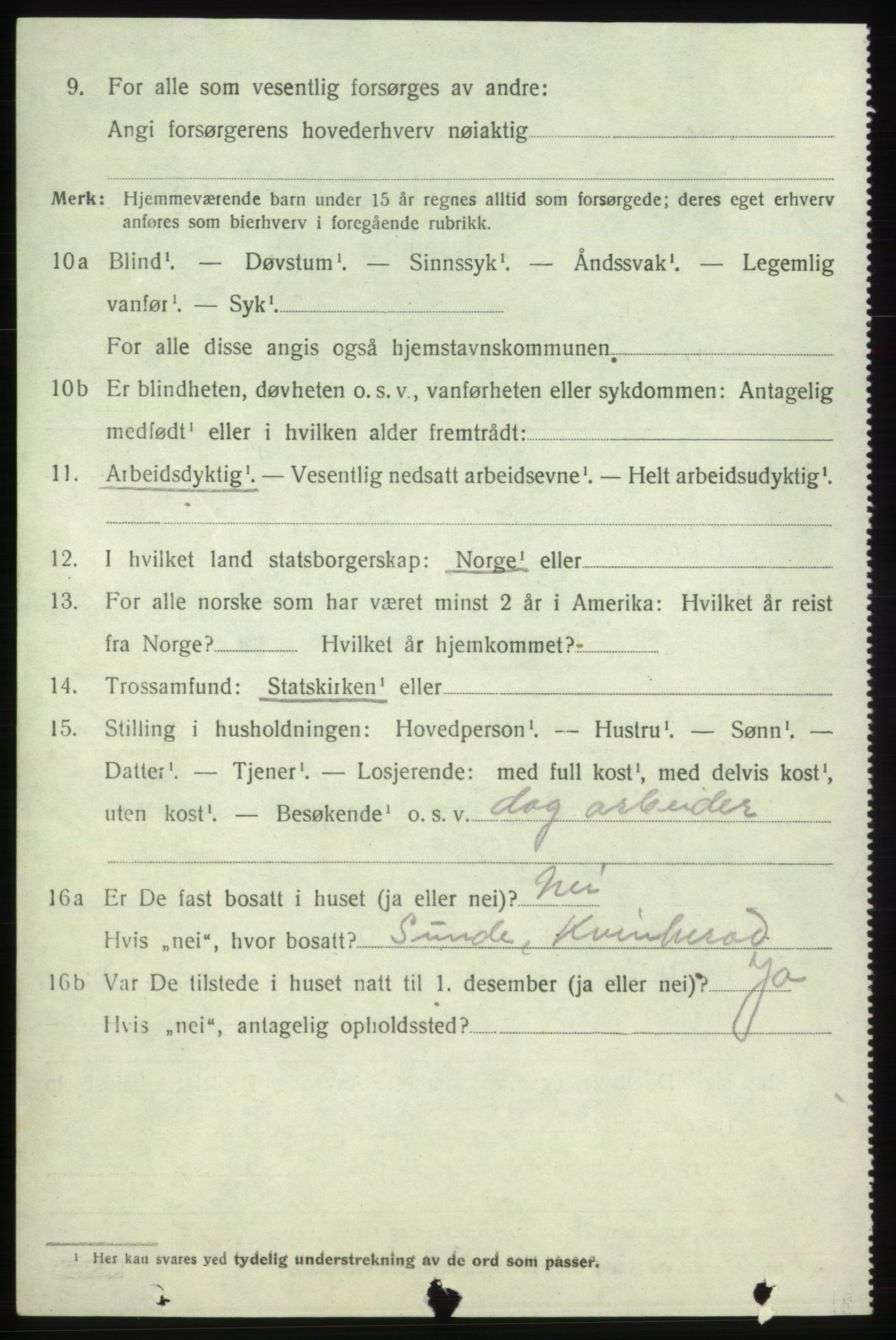 SAB, 1920 census for Skånevik, 1920, p. 6558