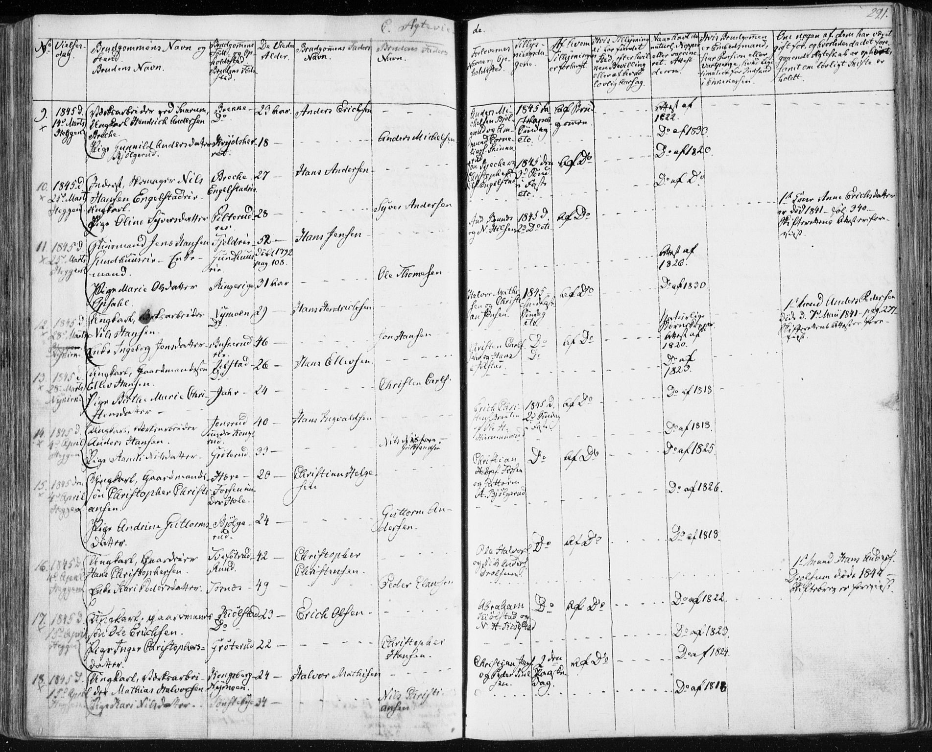 Modum kirkebøker, AV/SAKO-A-234/F/Fa/L0007: Parish register (official) no. 7, 1841-1850, p. 291