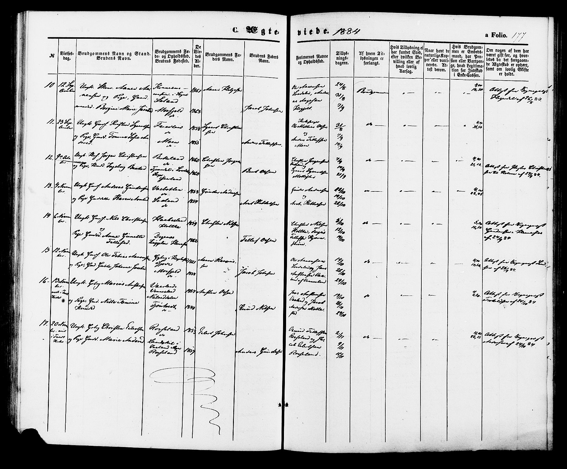 Birkenes sokneprestkontor, AV/SAK-1111-0004/F/Fa/L0004: Parish register (official) no. A 4, 1867-1886, p. 178