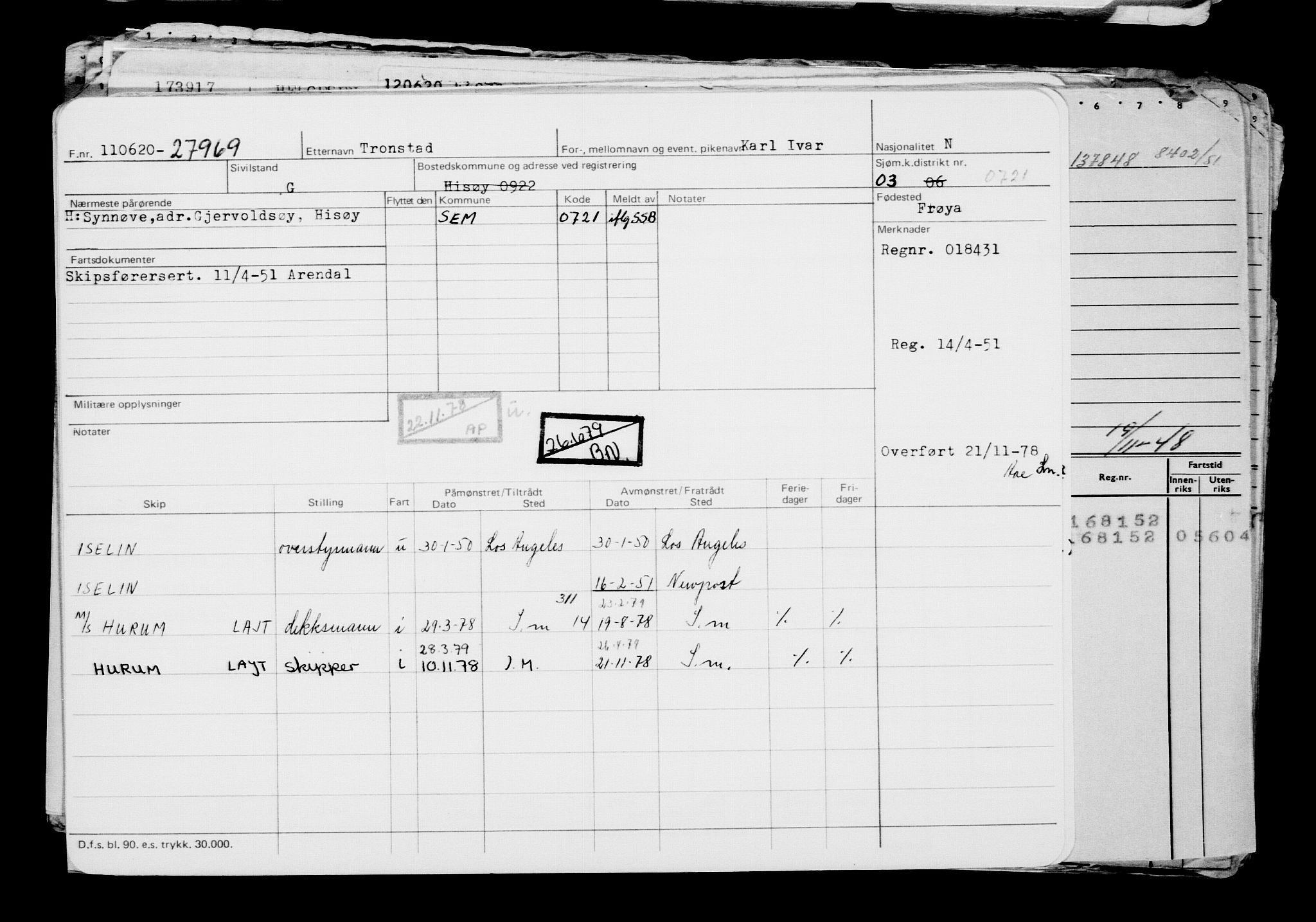 Direktoratet for sjømenn, AV/RA-S-3545/G/Gb/L0182: Hovedkort, 1920, p. 82