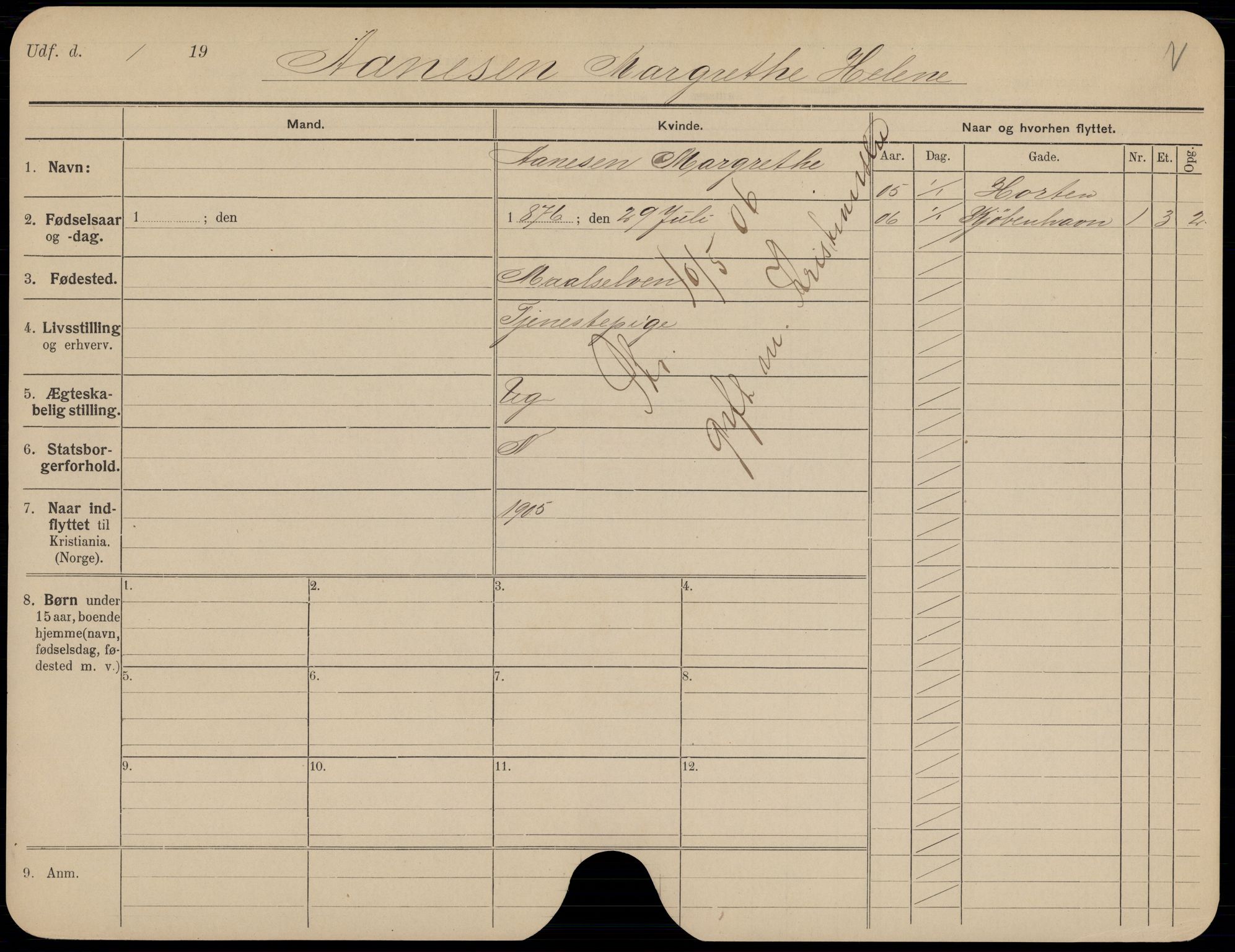 Oslo folkeregister, Registerkort, AV/SAO-A-11715/K/Kb/L0001: A - J, 1906