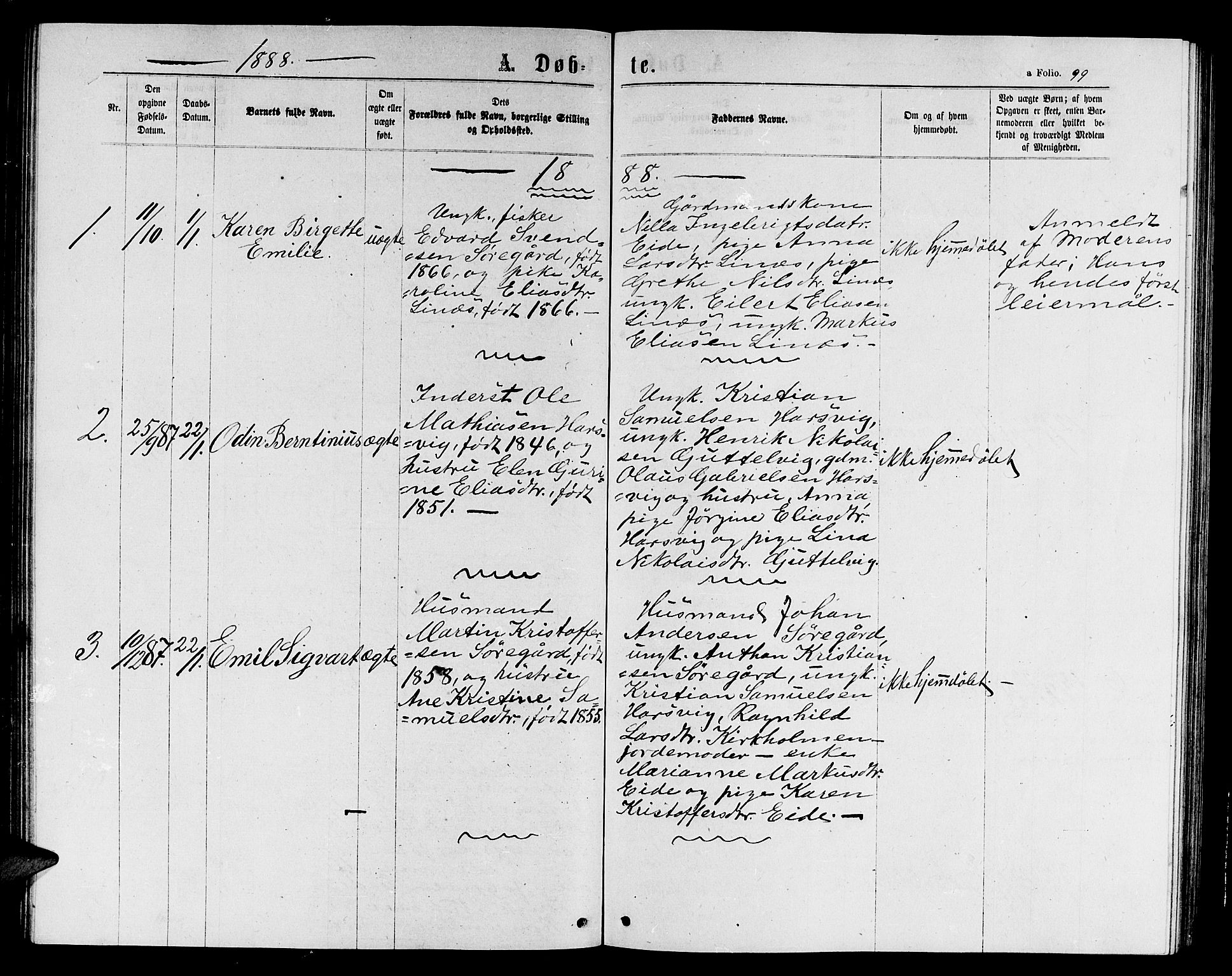 Ministerialprotokoller, klokkerbøker og fødselsregistre - Sør-Trøndelag, SAT/A-1456/656/L0695: Parish register (copy) no. 656C01, 1867-1889, p. 99