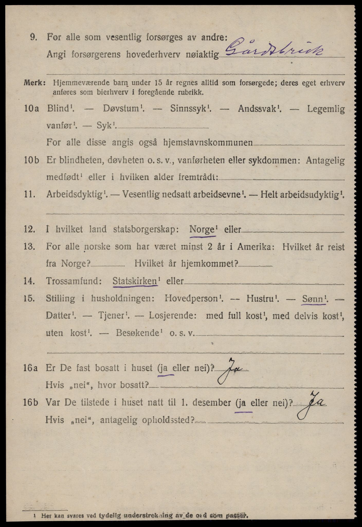 SAT, 1920 census for Vestnes, 1920, p. 6498