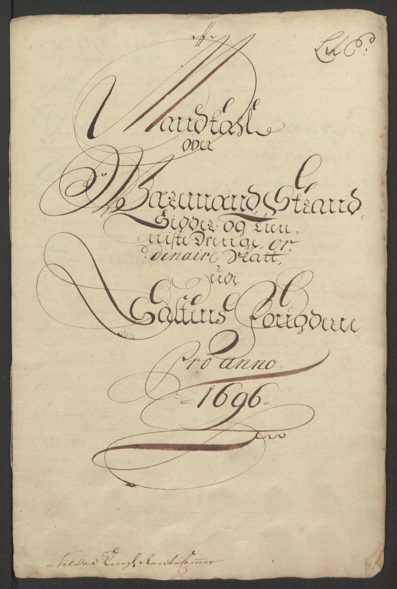 Rentekammeret inntil 1814, Reviderte regnskaper, Fogderegnskap, RA/EA-4092/R66/L4578: Fogderegnskap Salten, 1694-1696, p. 251