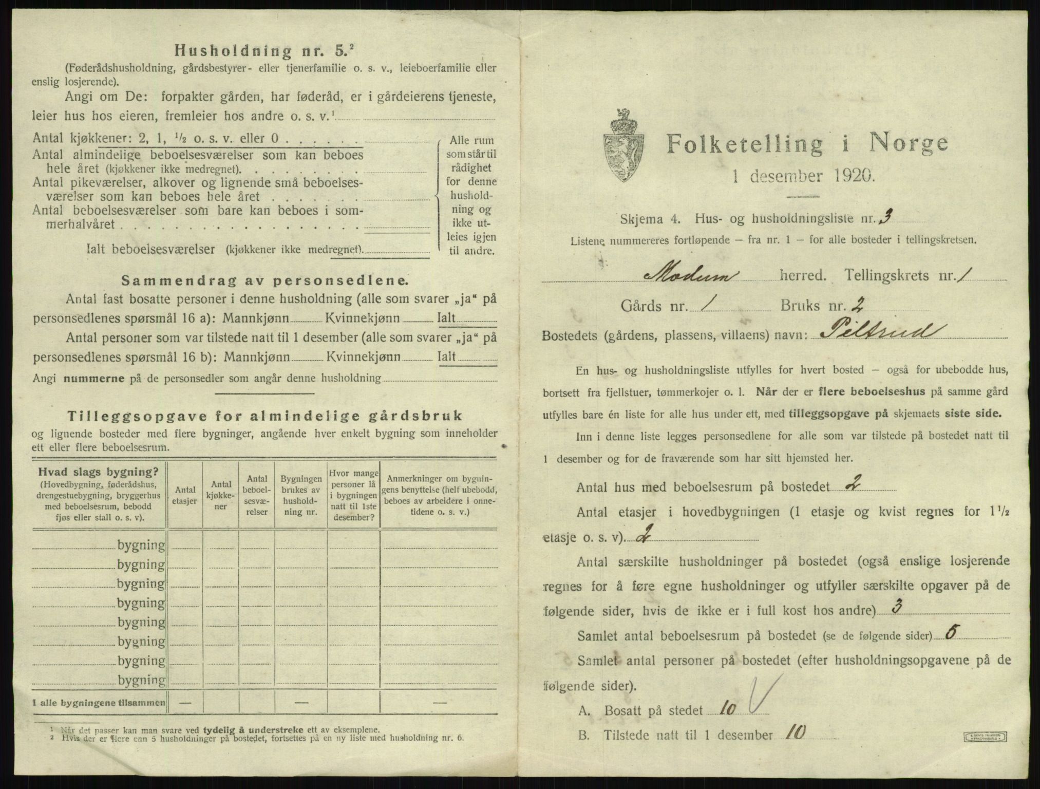 SAKO, 1920 census for Modum, 1920, p. 104