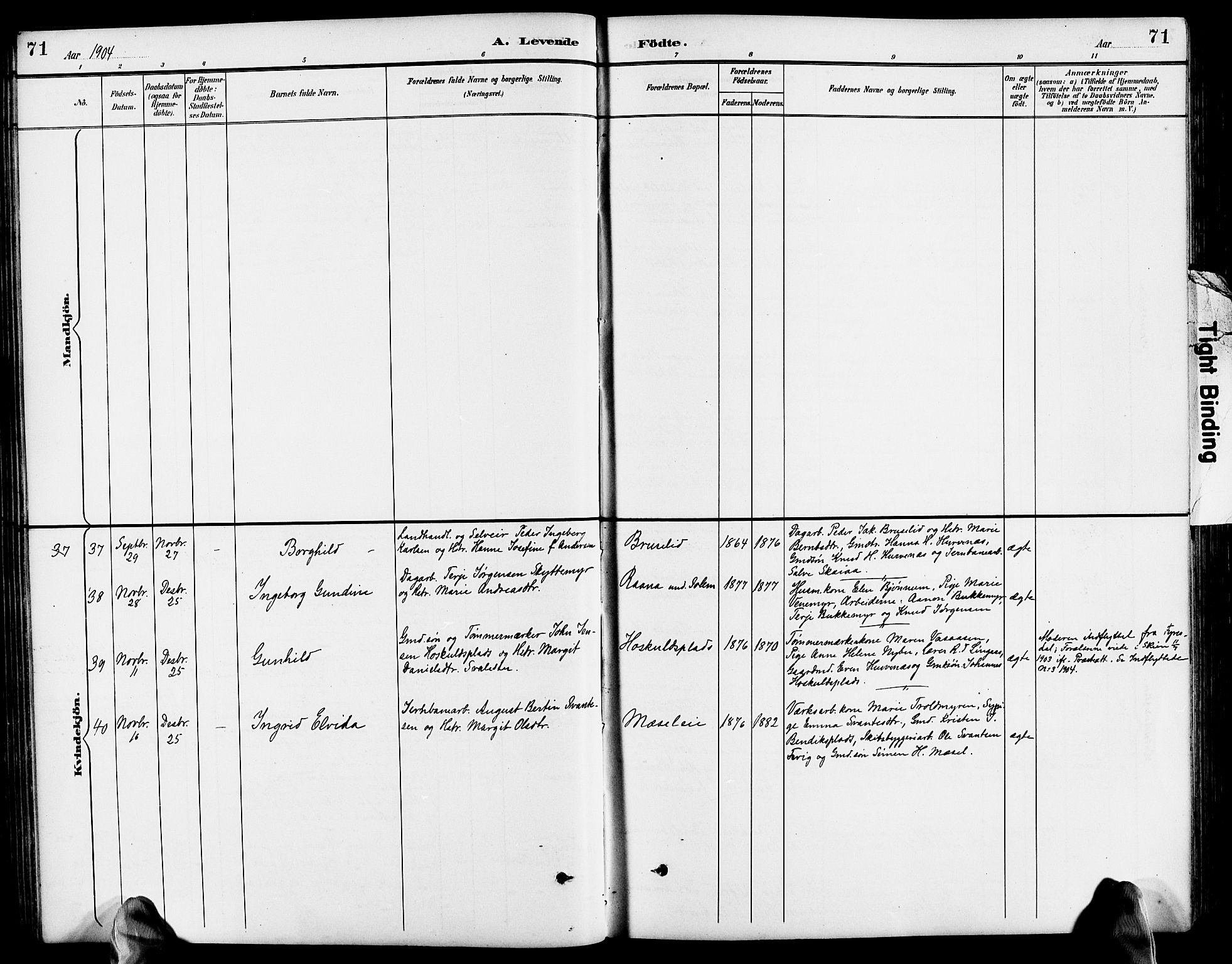 Froland sokneprestkontor, AV/SAK-1111-0013/F/Fb/L0010: Parish register (copy) no. B 10, 1893-1920, p. 71