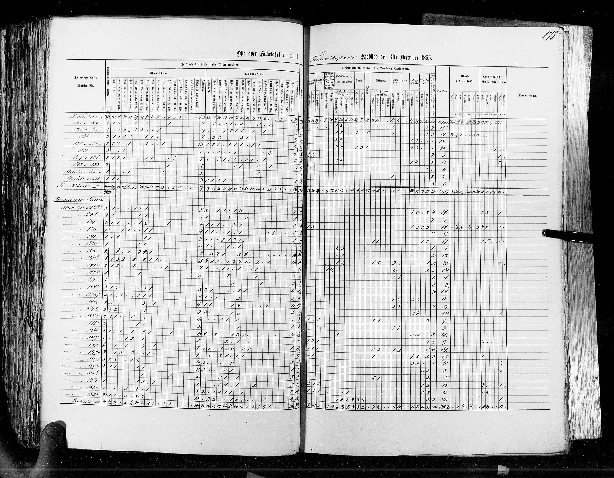 RA, Census 1855, vol. 7: Fredrikshald-Kragerø, 1855, p. 176