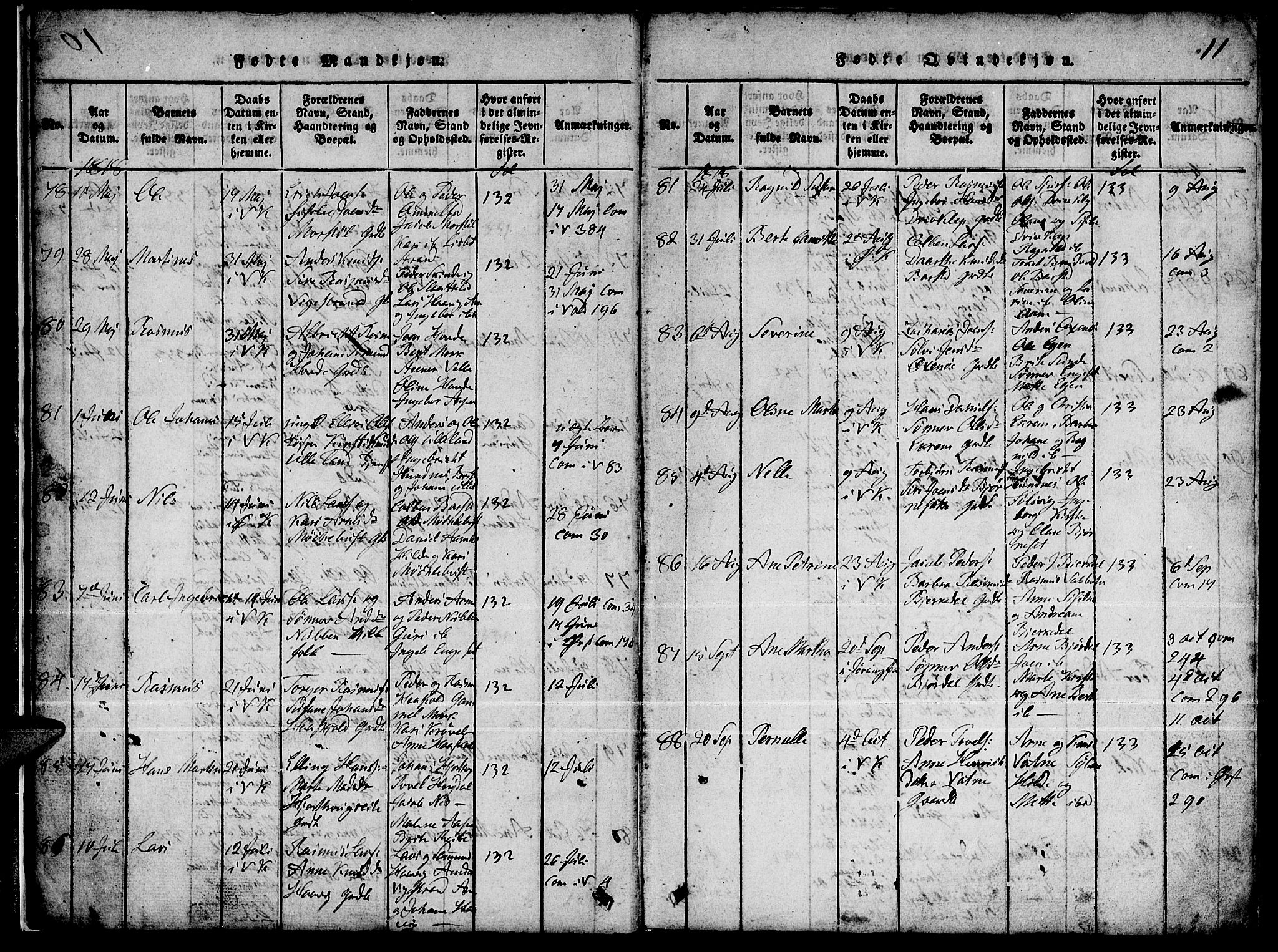 Ministerialprotokoller, klokkerbøker og fødselsregistre - Møre og Romsdal, AV/SAT-A-1454/511/L0155: Parish register (copy) no. 511C01, 1817-1829, p. 11