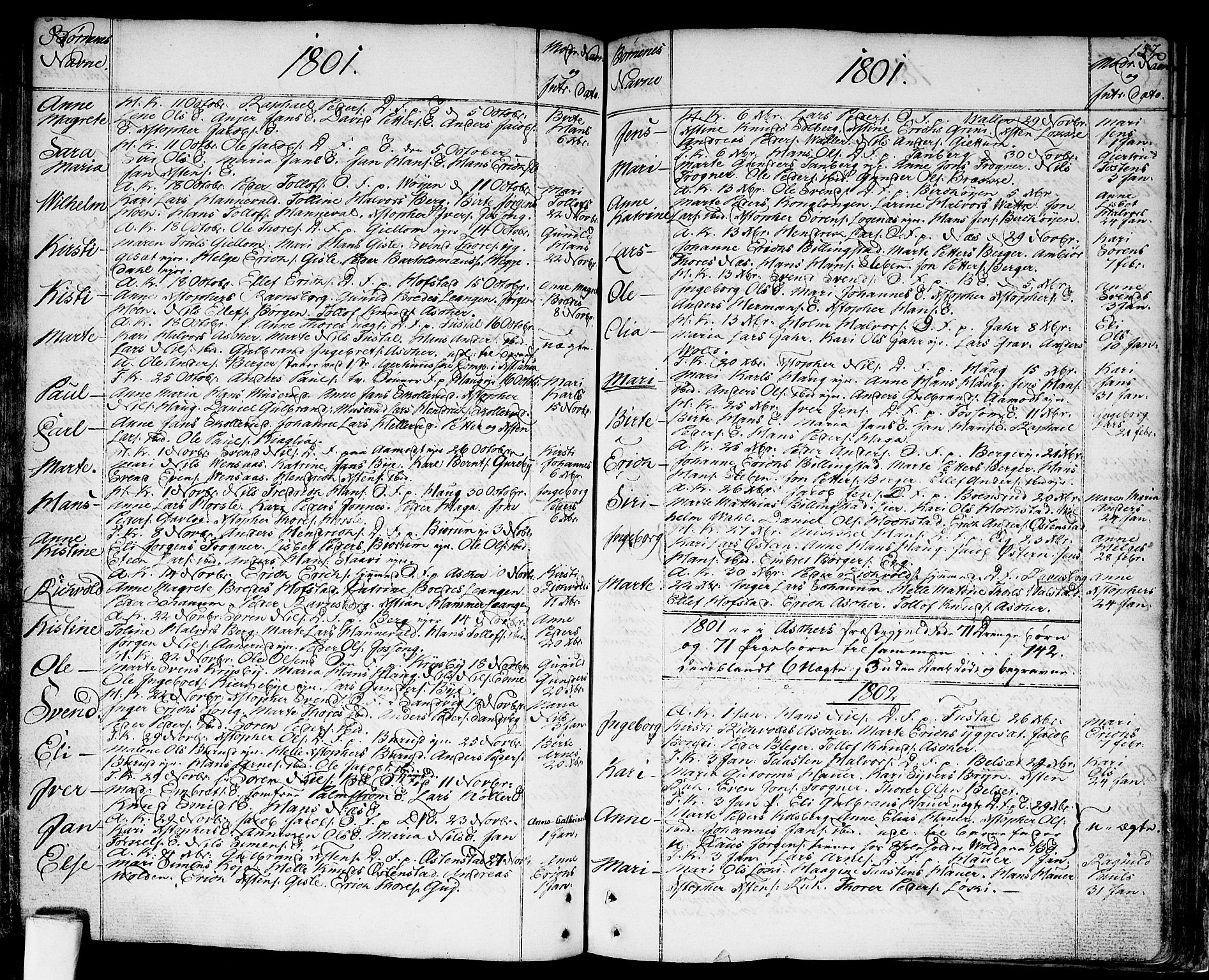 Asker prestekontor Kirkebøker, SAO/A-10256a/F/Fa/L0003: Parish register (official) no. I 3, 1767-1807, p. 157