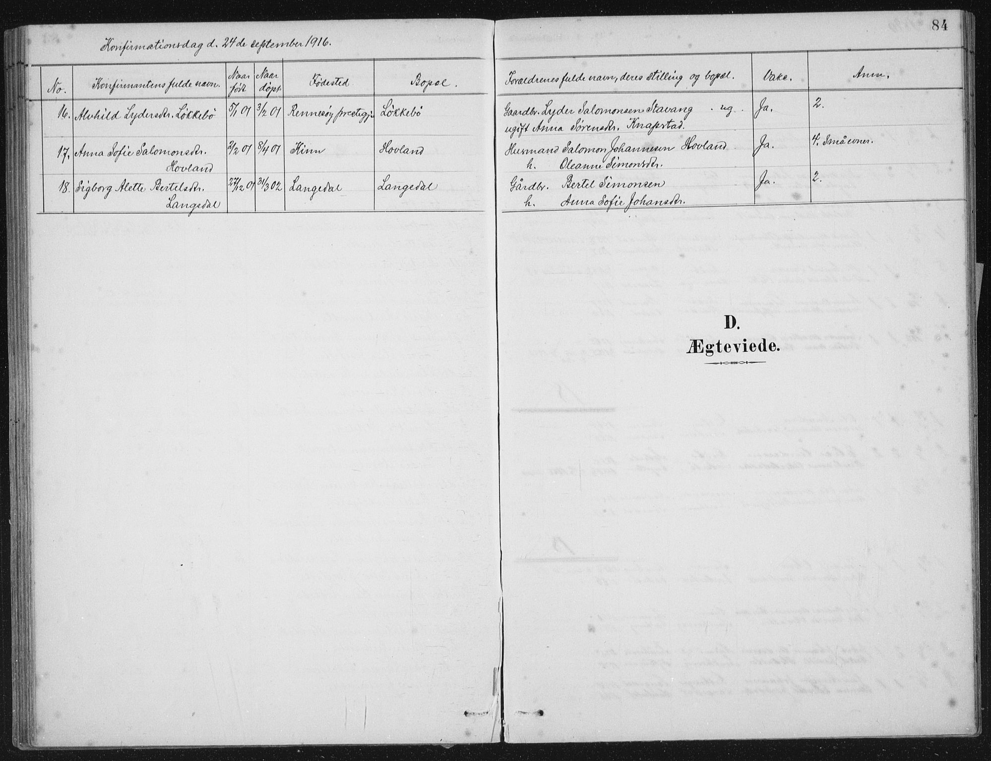 Kinn sokneprestembete, SAB/A-80801/H/Haa/Haae/L0001: Parish register (official) no. E 1, 1890-1916, p. 84