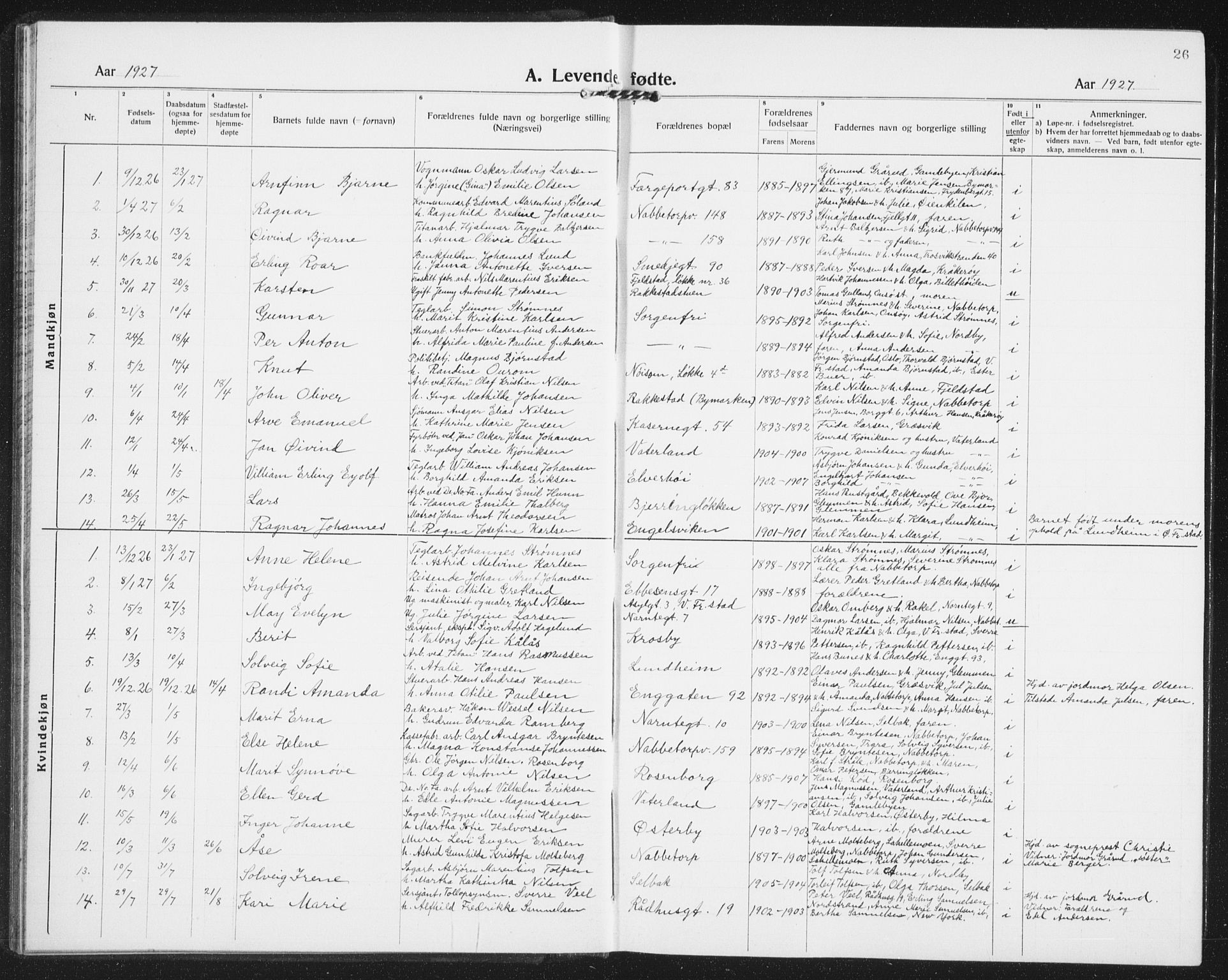 Østre Fredrikstad prestekontor Kirkebøker, SAO/A-10907/G/Ga/L0003: Parish register (copy) no. 3, 1920-1940, p. 26