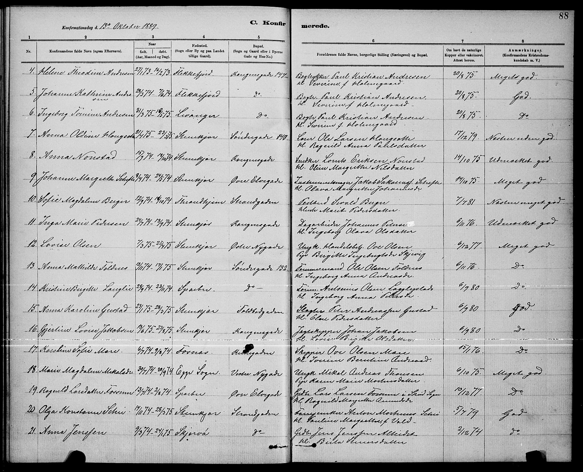 Ministerialprotokoller, klokkerbøker og fødselsregistre - Nord-Trøndelag, SAT/A-1458/739/L0374: Parish register (copy) no. 739C02, 1883-1898, p. 88