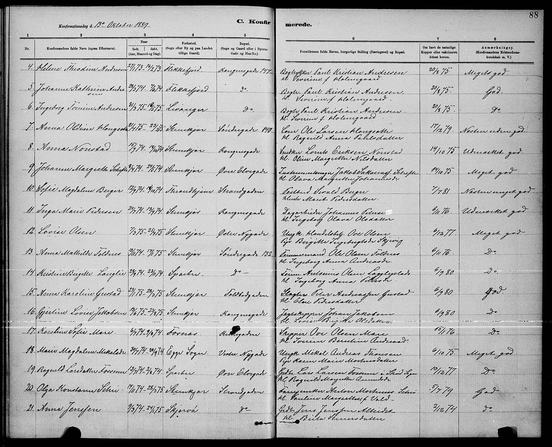 Ministerialprotokoller, klokkerbøker og fødselsregistre - Nord-Trøndelag, AV/SAT-A-1458/739/L0374: Parish register (copy) no. 739C02, 1883-1898, p. 88