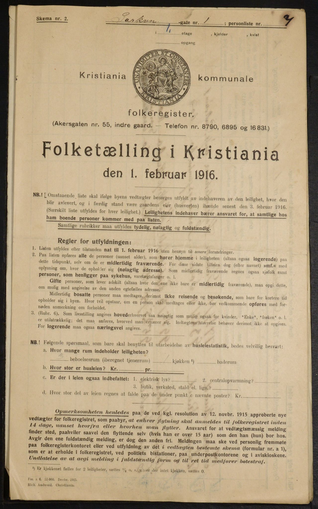 OBA, Municipal Census 1916 for Kristiania, 1916, p. 79714