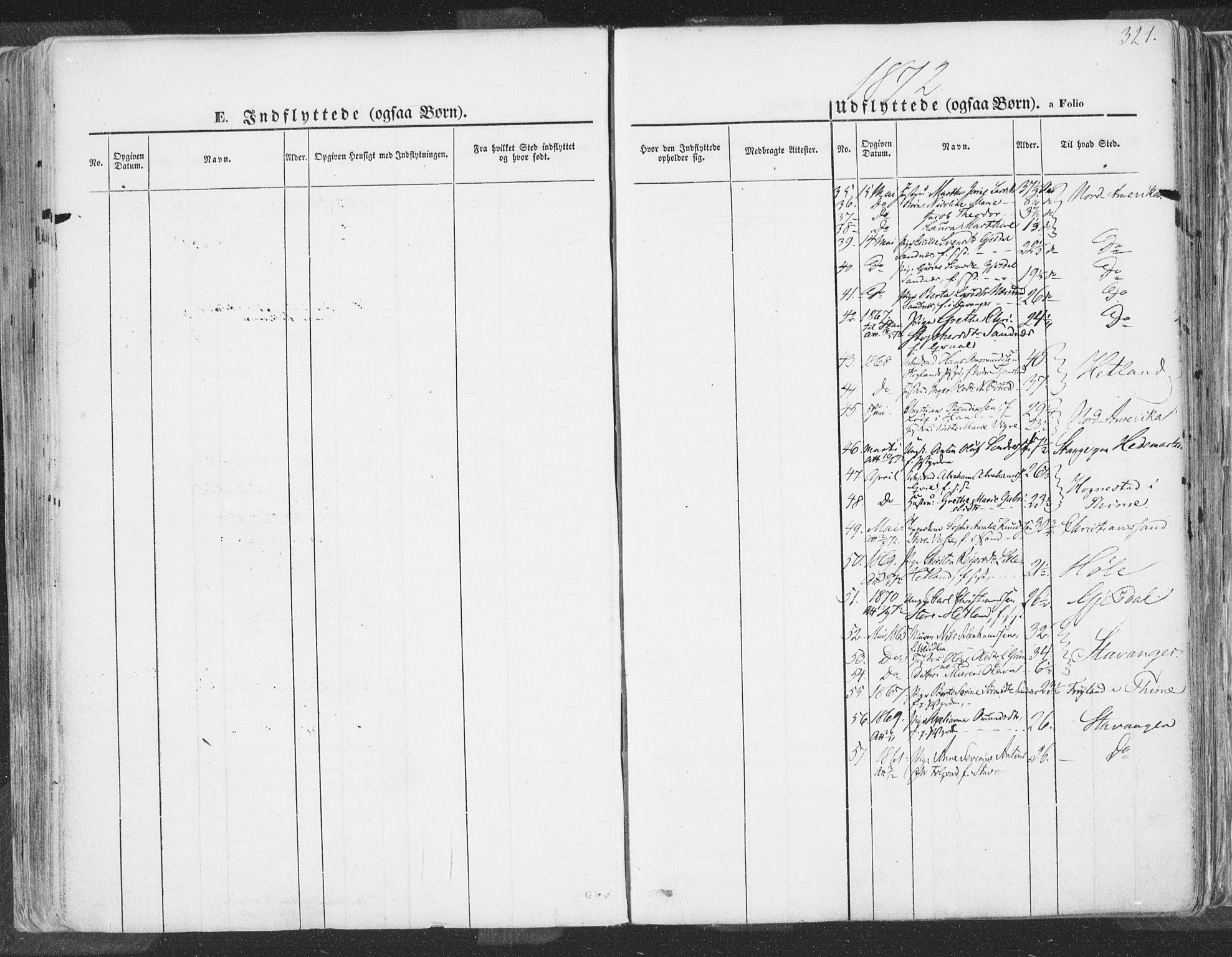 Høyland sokneprestkontor, SAST/A-101799/001/30BA/L0009: Parish register (official) no. A 9.2, 1857-1877, p. 321