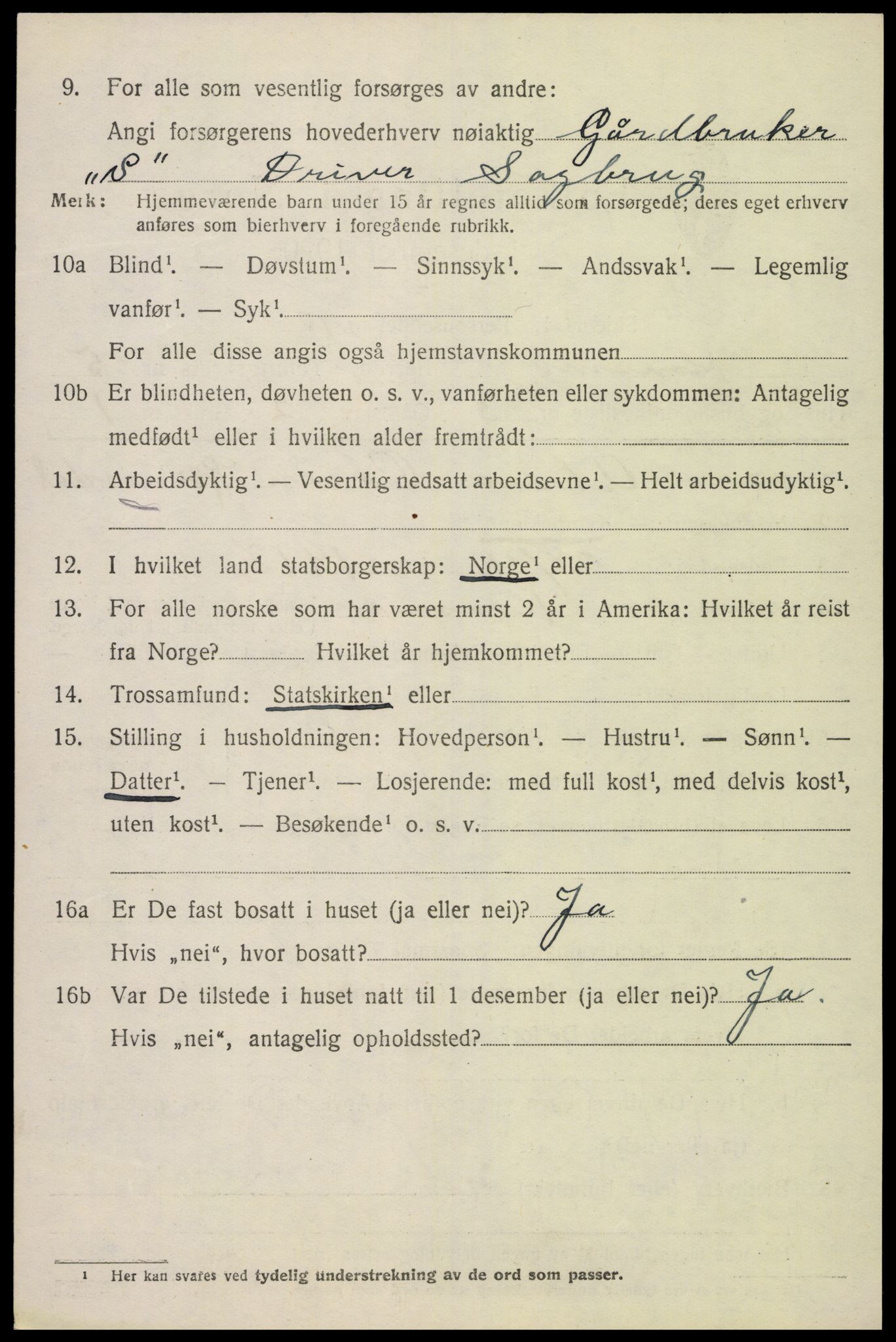 SAK, 1920 census for Konsmo, 1920, p. 1311