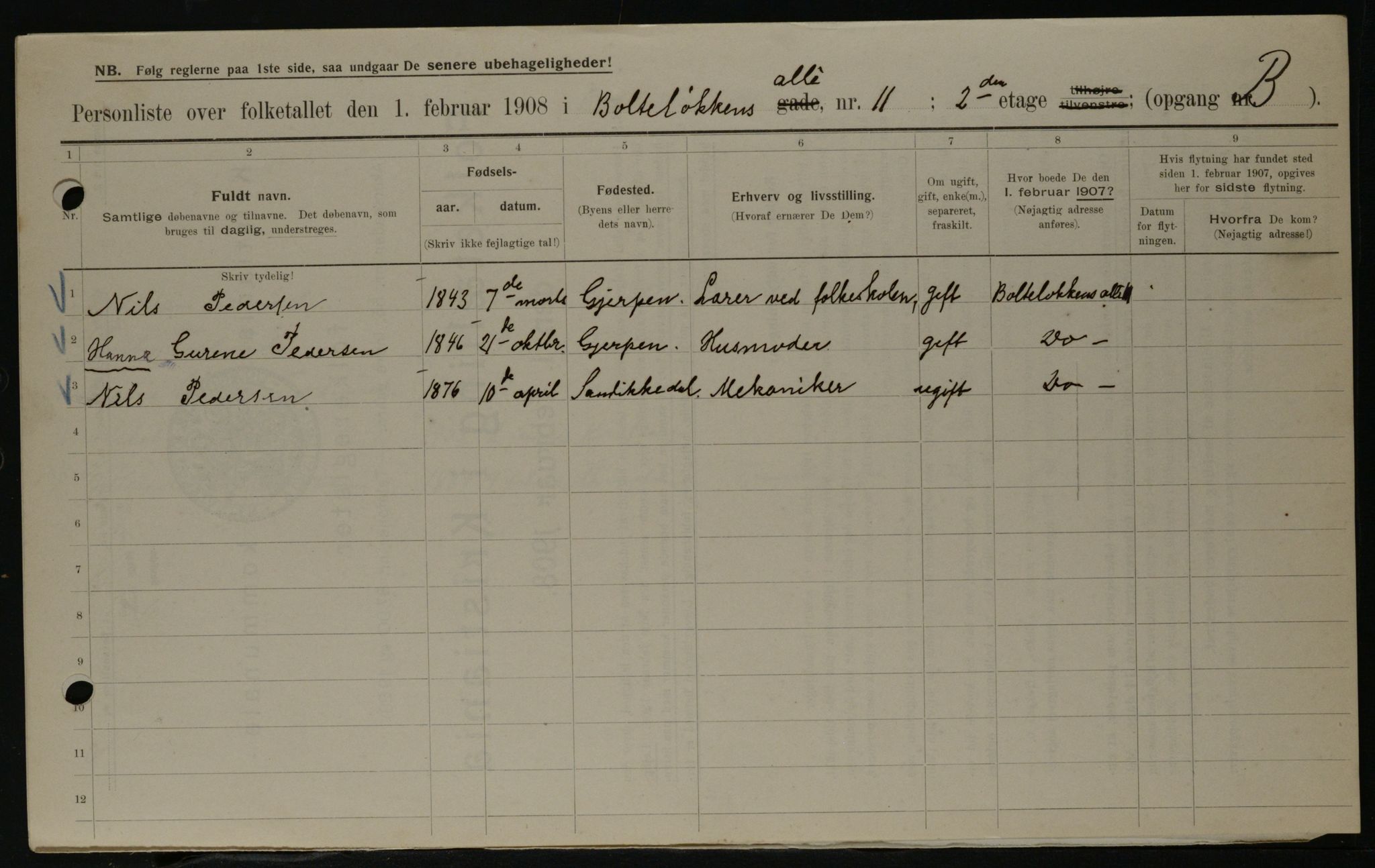 OBA, Municipal Census 1908 for Kristiania, 1908, p. 7482