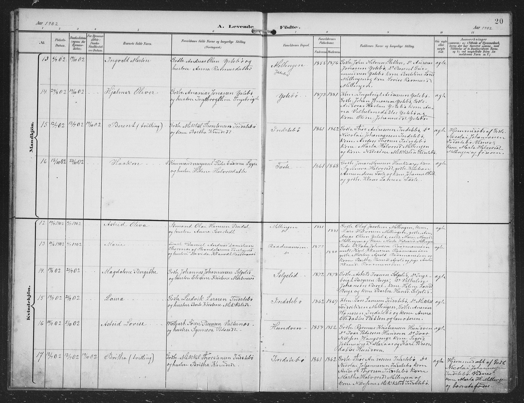 Alversund Sokneprestembete, AV/SAB-A-73901/H/Ha/Hab: Parish register (copy) no. B 4, 1897-1914, p. 20