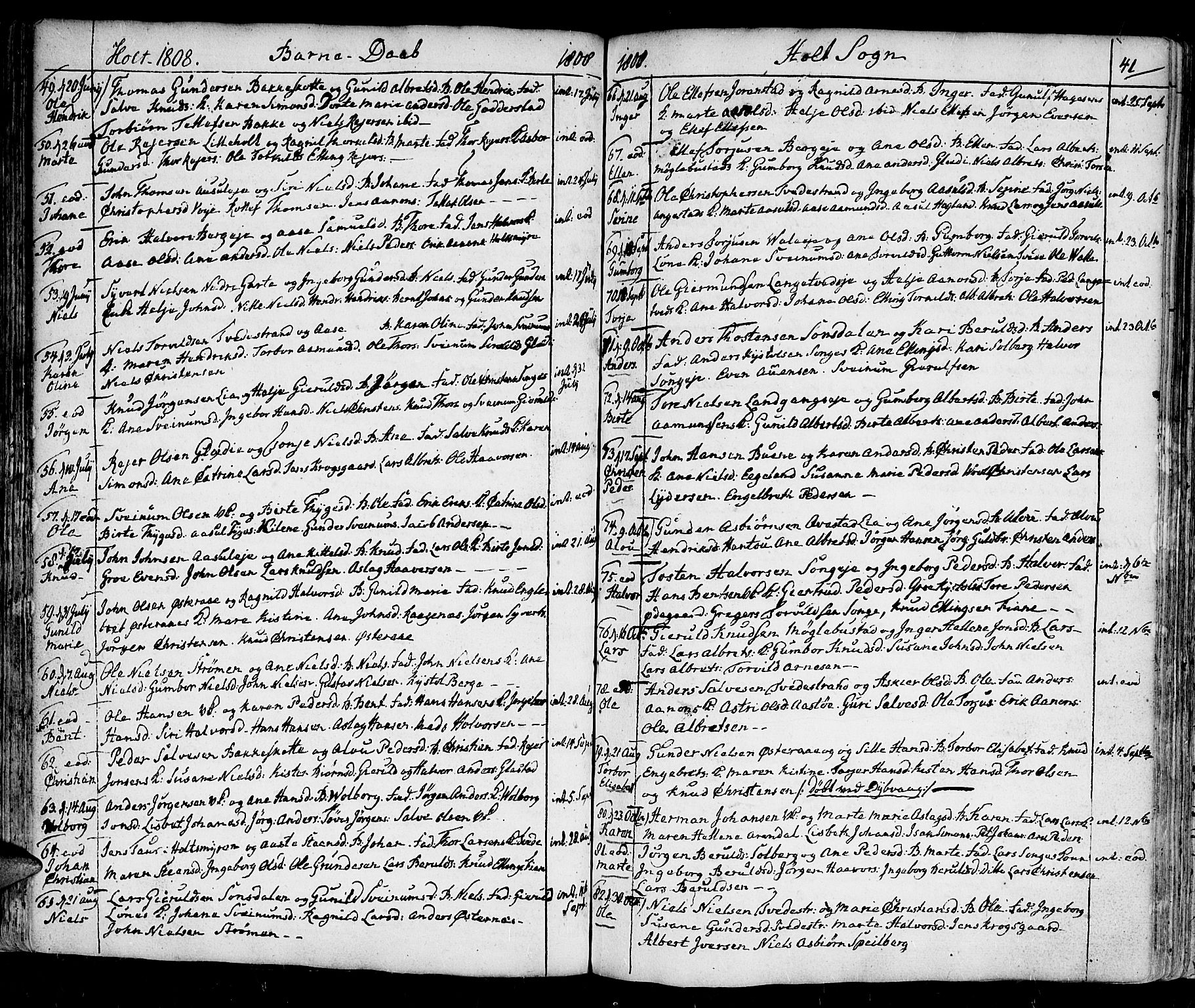 Holt sokneprestkontor, AV/SAK-1111-0021/F/Fa/L0004: Parish register (official) no. A 4, 1799-1813, p. 41