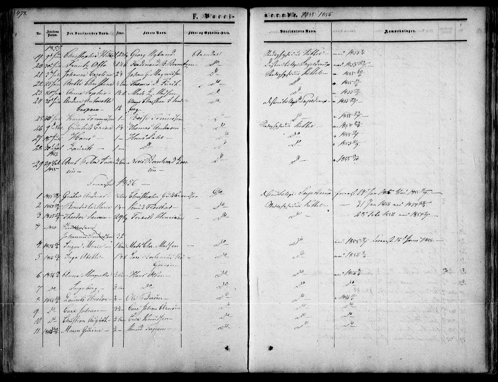 Arendal sokneprestkontor, Trefoldighet, AV/SAK-1111-0040/F/Fa/L0006: Parish register (official) no. A 6, 1855-1868, p. 478