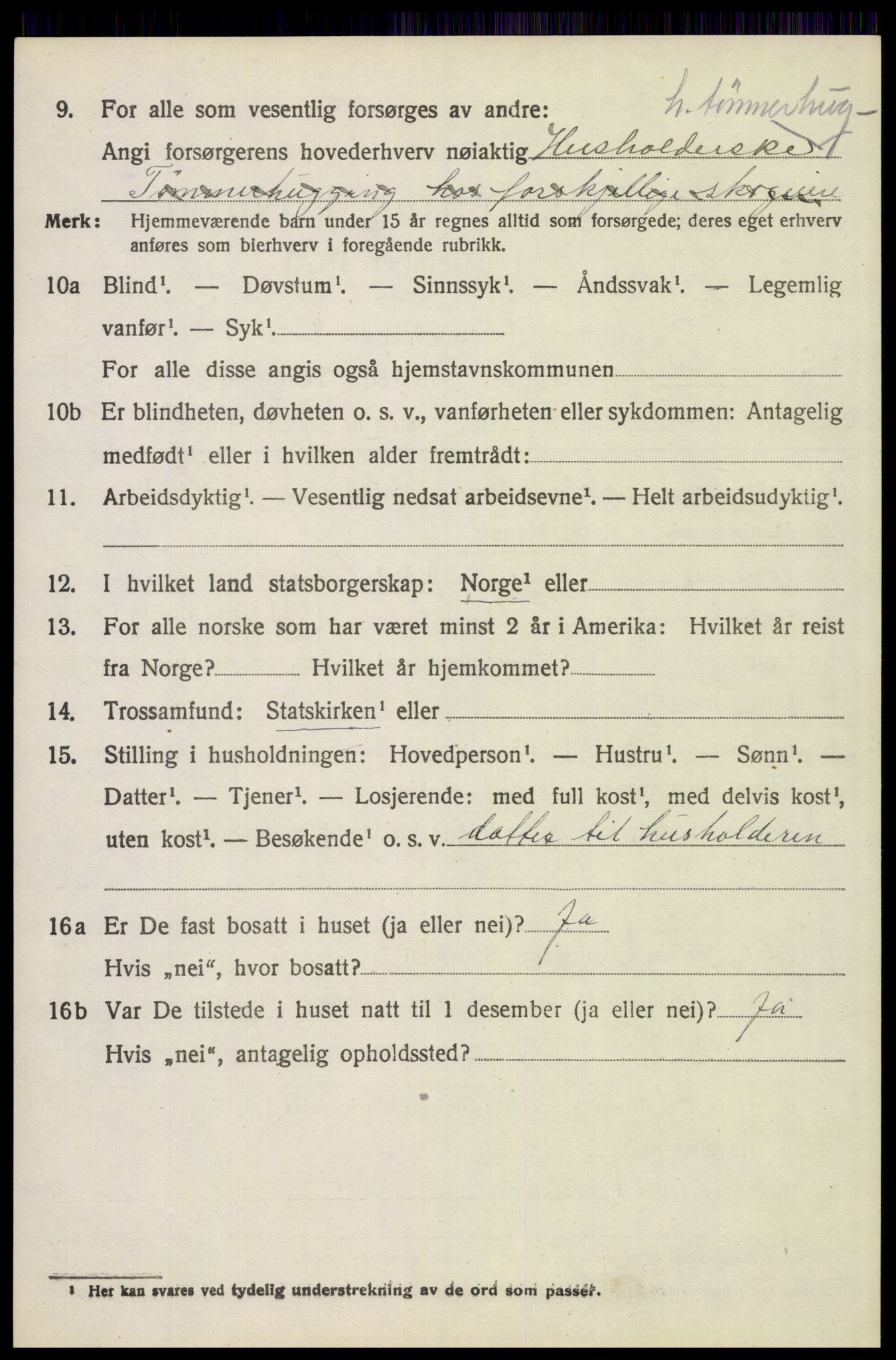 SAH, 1920 census for Trysil, 1920, p. 14824