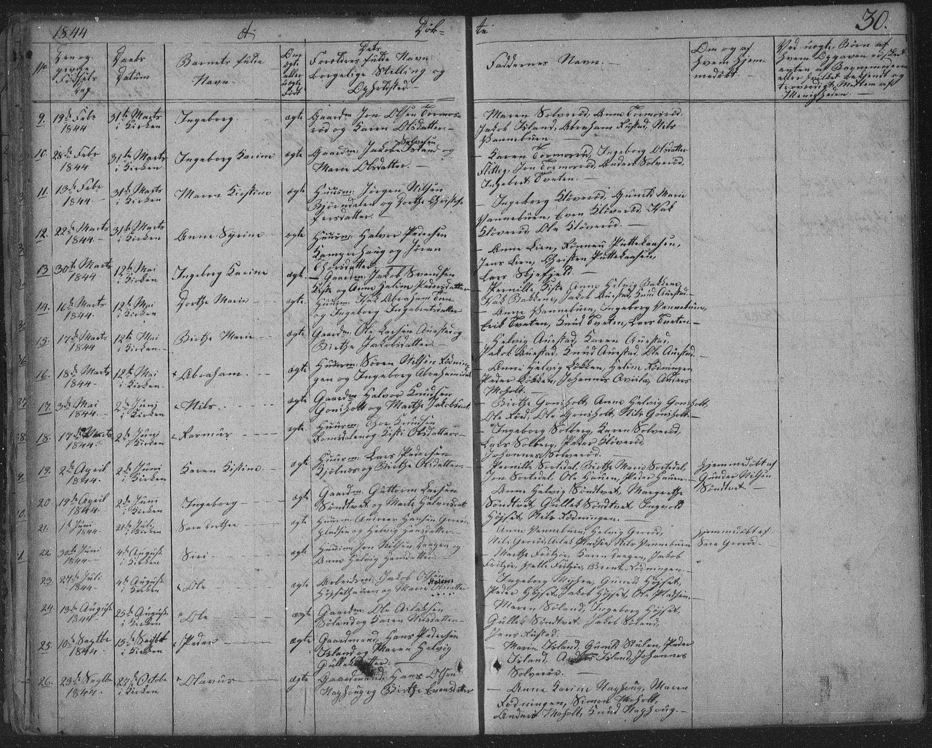 Siljan kirkebøker, SAKO/A-300/F/Fa/L0001: Parish register (official) no. 1, 1831-1870, p. 30