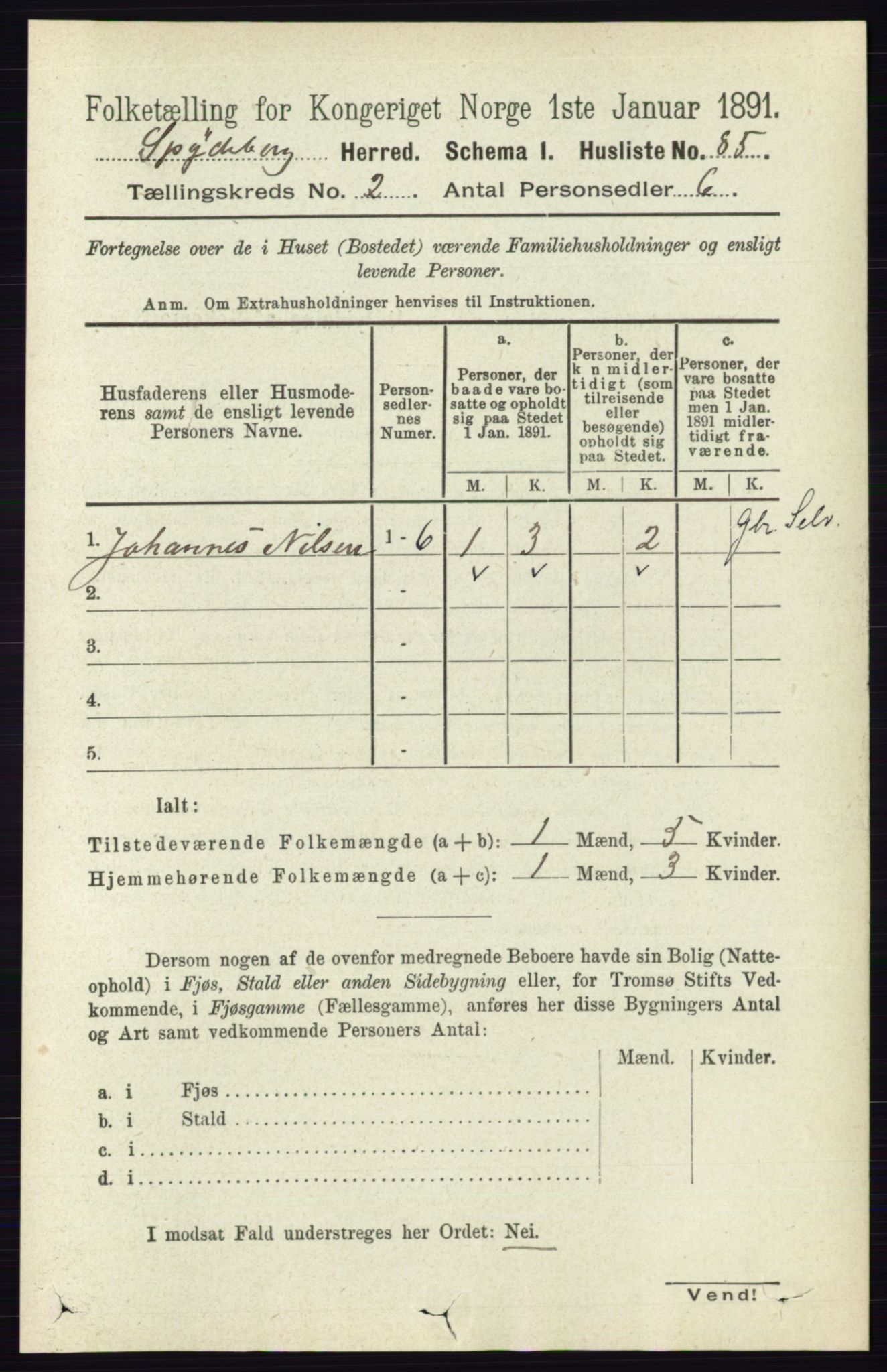 RA, 1891 census for 0123 Spydeberg, 1891, p. 690