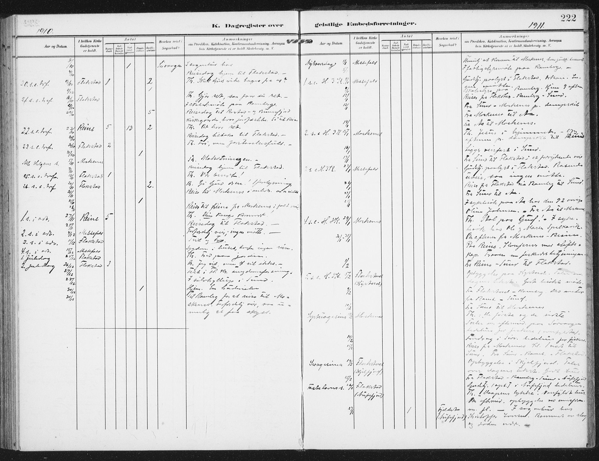Ministerialprotokoller, klokkerbøker og fødselsregistre - Nordland, SAT/A-1459/885/L1206: Parish register (official) no. 885A07, 1905-1915, p. 222