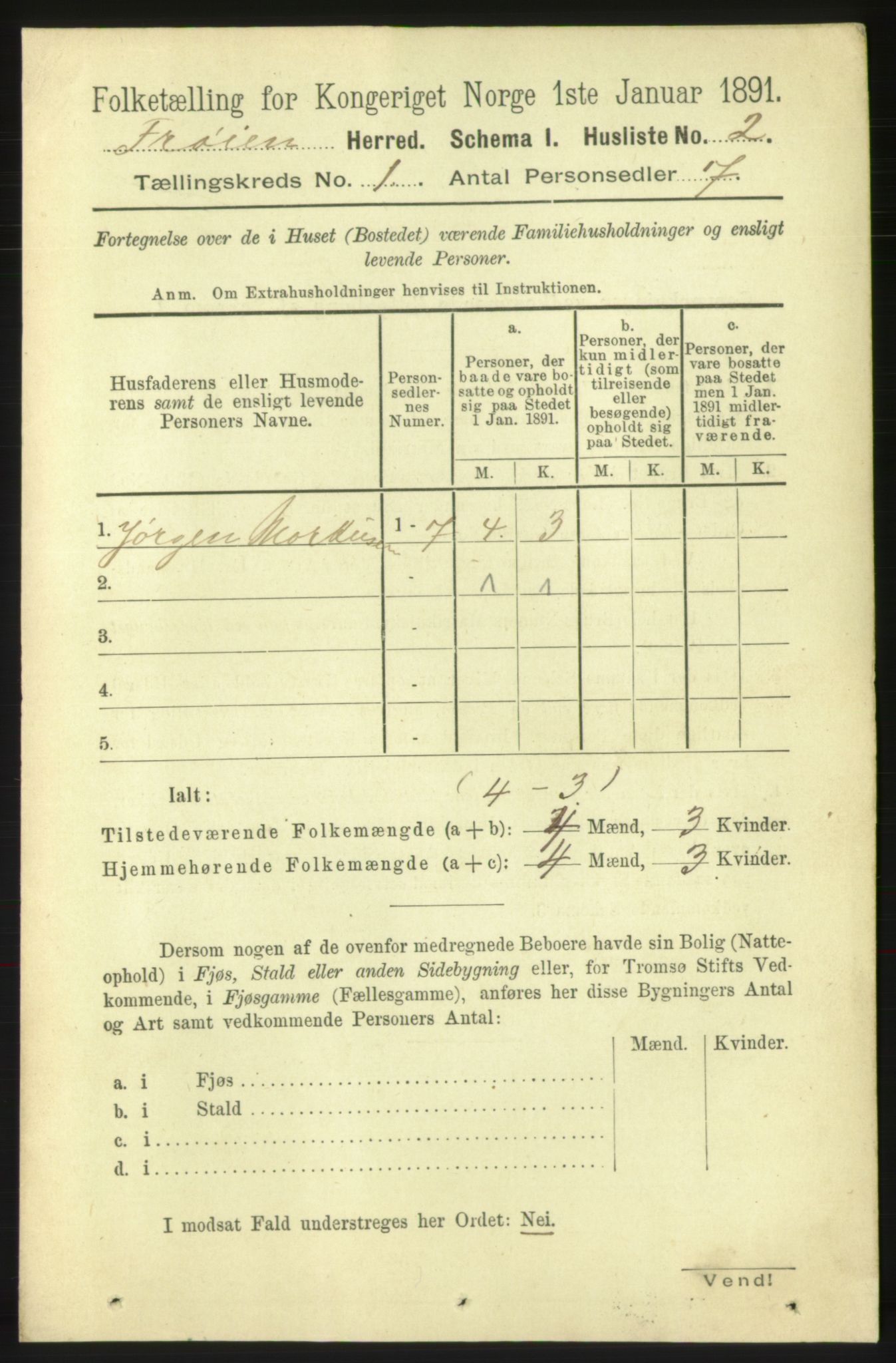 RA, 1891 census for 1619 Frøya, 1891, p. 29