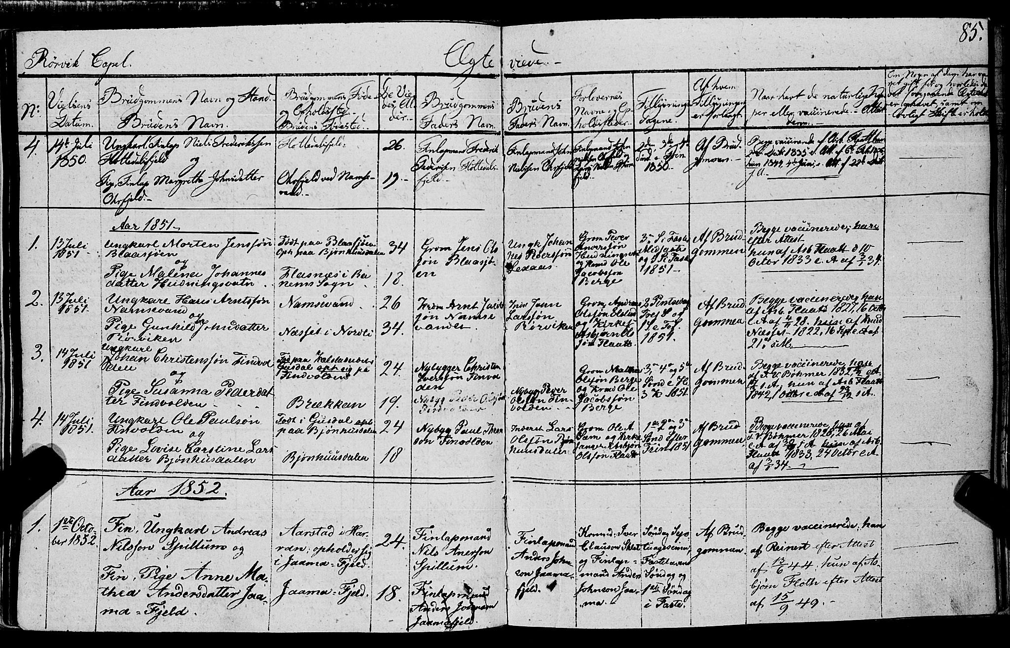 Ministerialprotokoller, klokkerbøker og fødselsregistre - Nord-Trøndelag, AV/SAT-A-1458/762/L0538: Parish register (official) no. 762A02 /1, 1833-1879, p. 85