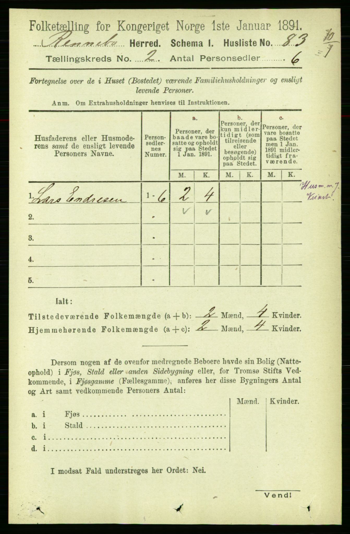 RA, 1891 census for 1635 Rennebu, 1891, p. 706